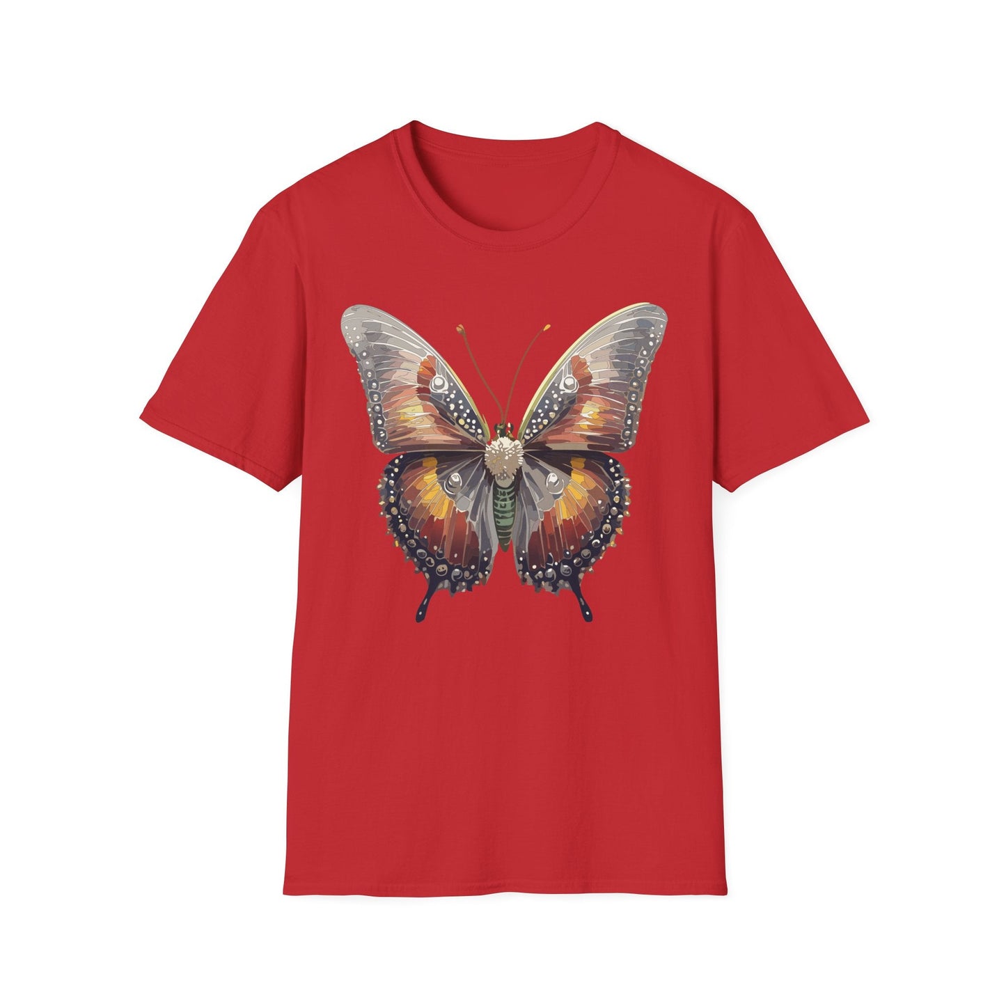 Butterfly Shirt Unisex Lightweight 100 Cotton Gildan Softstyle 64000 Tee Monarch Butterfly Design