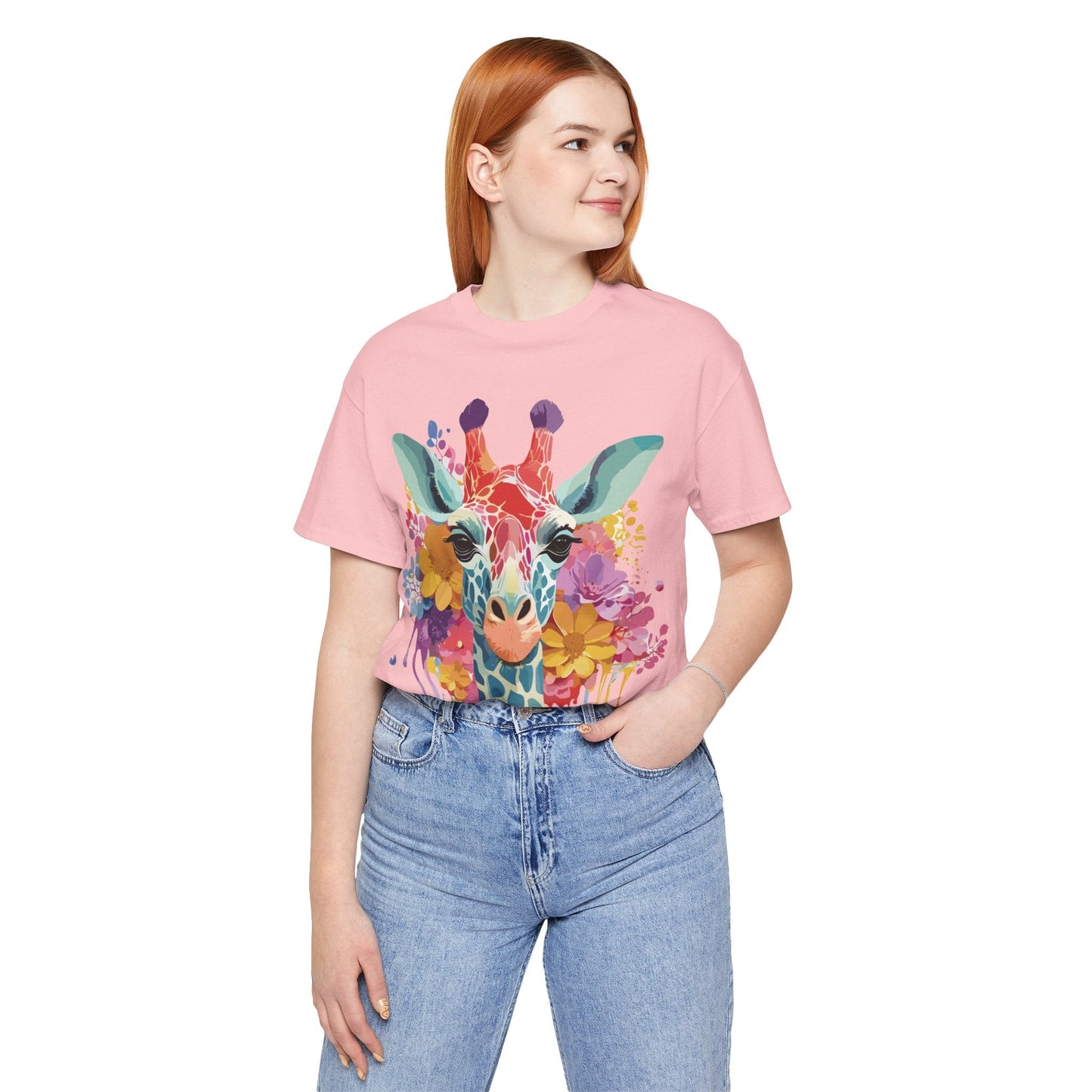 Giraffe Graphic Tee Unisex Vintage Inspired Art Design Adelpha Short Sleeve Shirt
