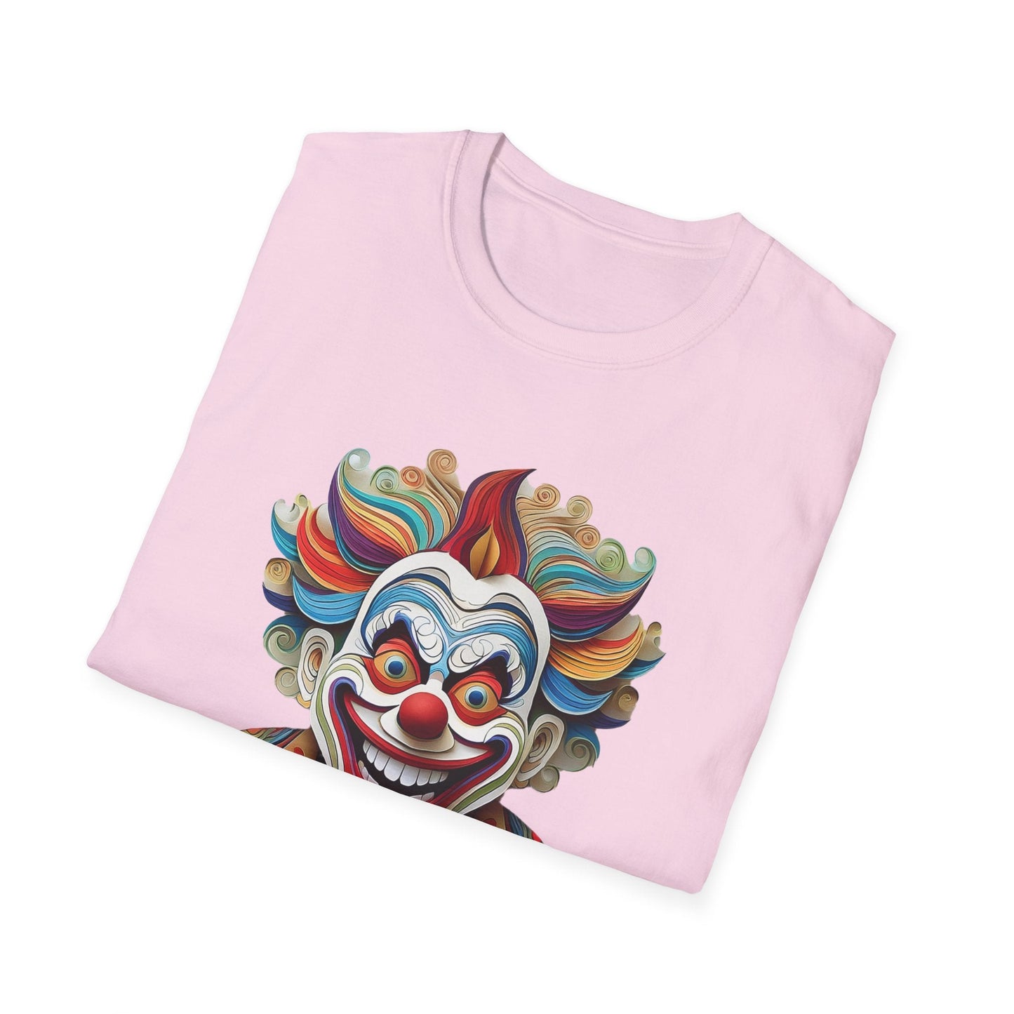 Graphic Clown Themed Unisex Softstyle Tee Funny Man Circus Scary Man Gildan 64000