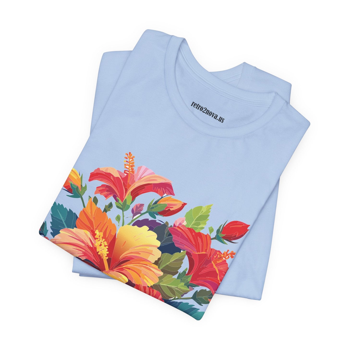 Retro2Nova Floral Shirt Unisex Jersey Short Sleeve Tee From Flowers Collection Bold Vibrant Design