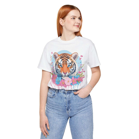 Tiger Graphic Unisex 100 Cotton Vintage Art with Animal Tee 3