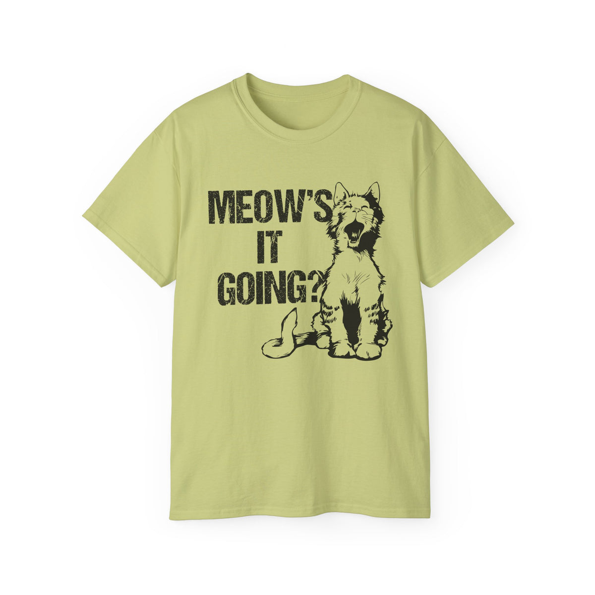Meow's It Going? Cat Graphic Tee | Vintage Kitten Illustration