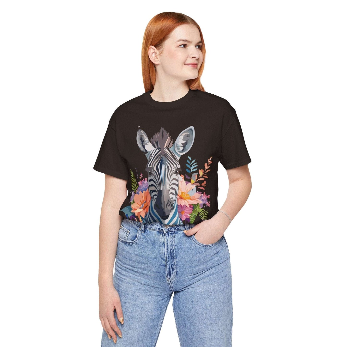 Zebra Graphic Unisex 100 Cotton Vintage Animal Art T-Shirt 1