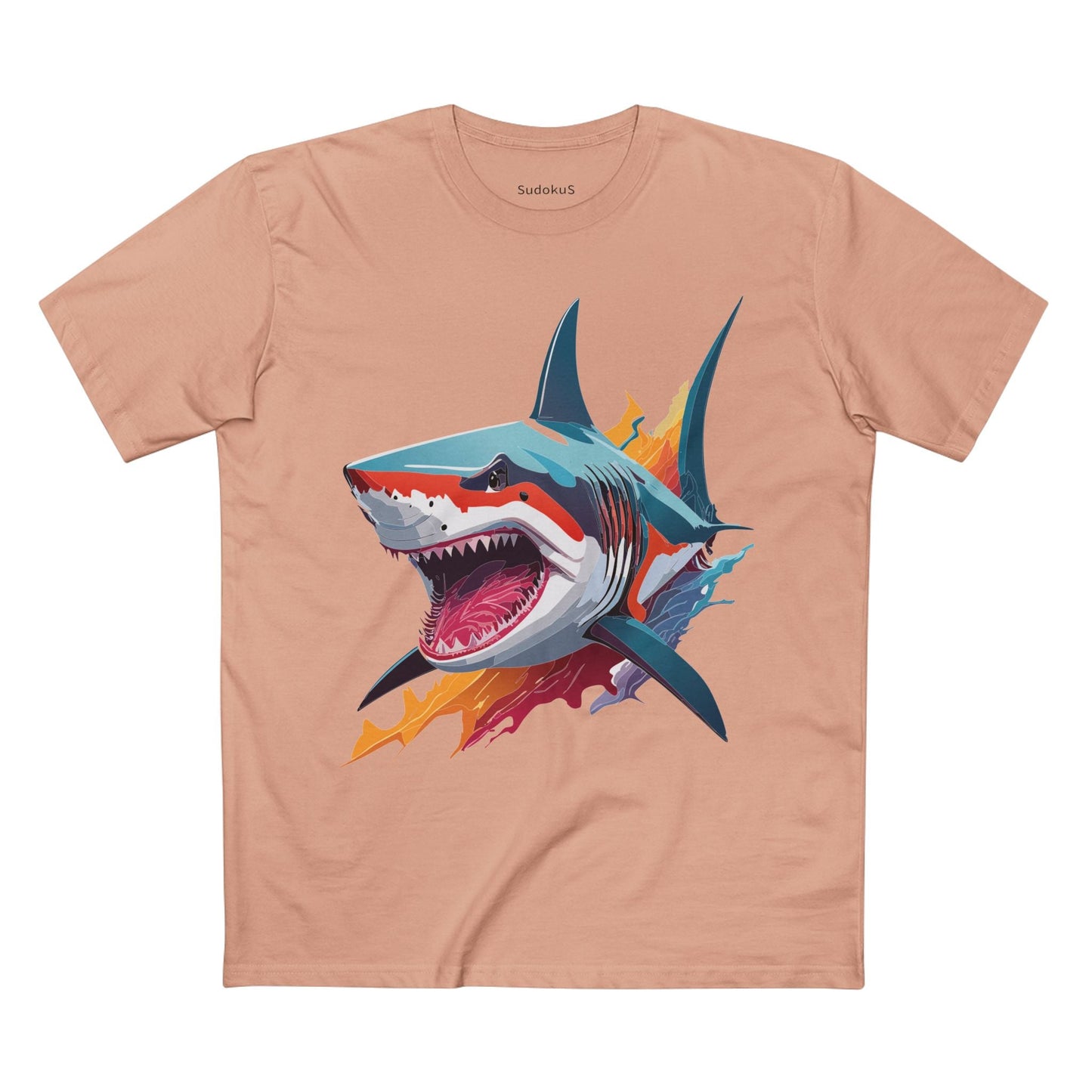 Shark Graphic Unisex 100 Cotton Staple Tee with Animal Design Artwork 12
