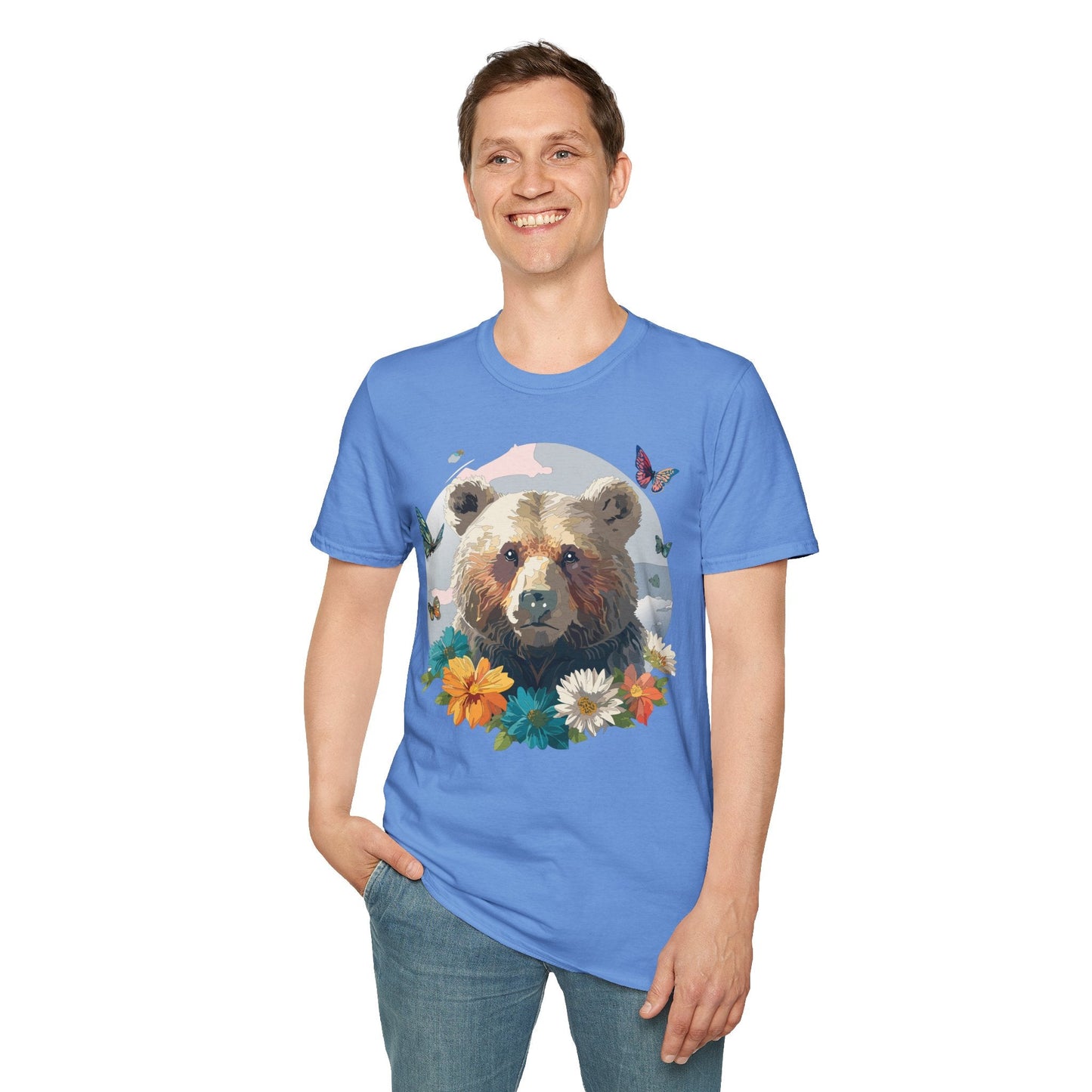 Bear T Shirt Unisex Gildan Softstyle Cotton Tee With Teddy Bear Design Lightweight Comfort