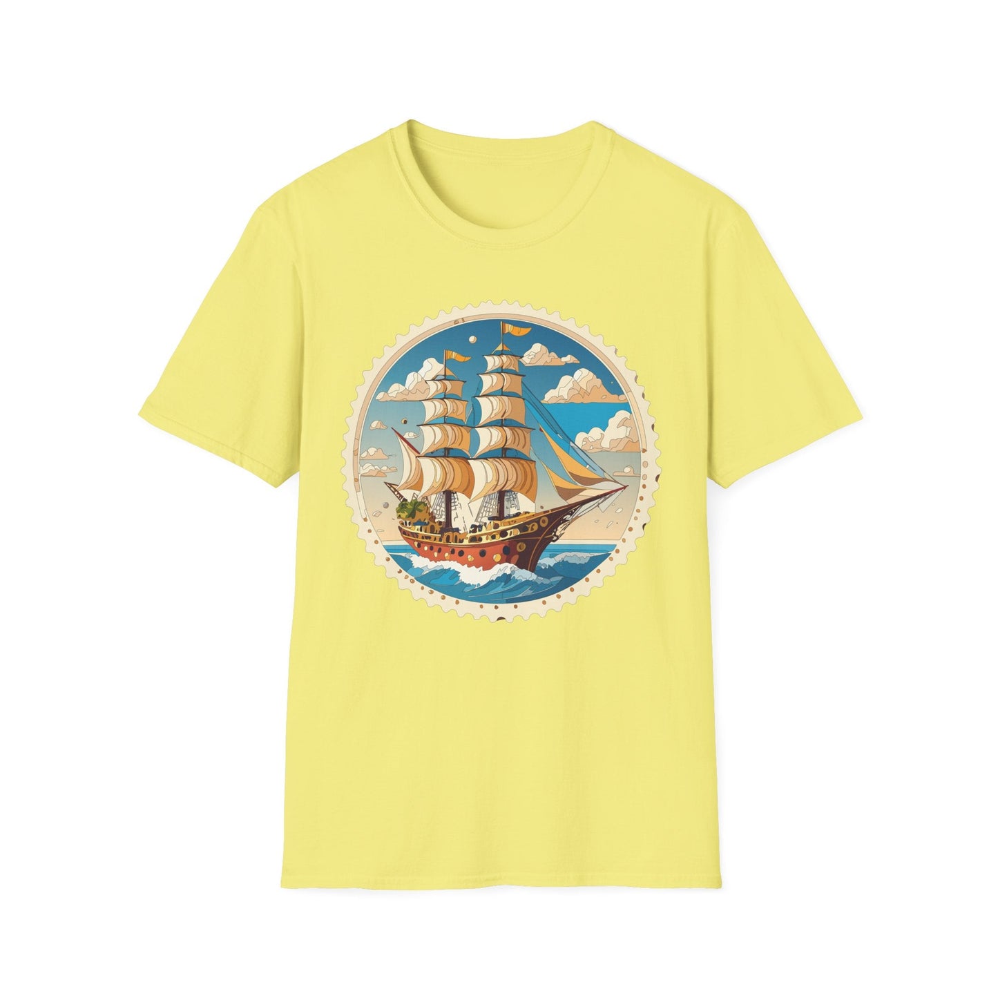 Nautical Ship Frigate Vessel T Shirts Unisex Tee Shirt Softstyle 64000 Ring Spun Cotton Comfort