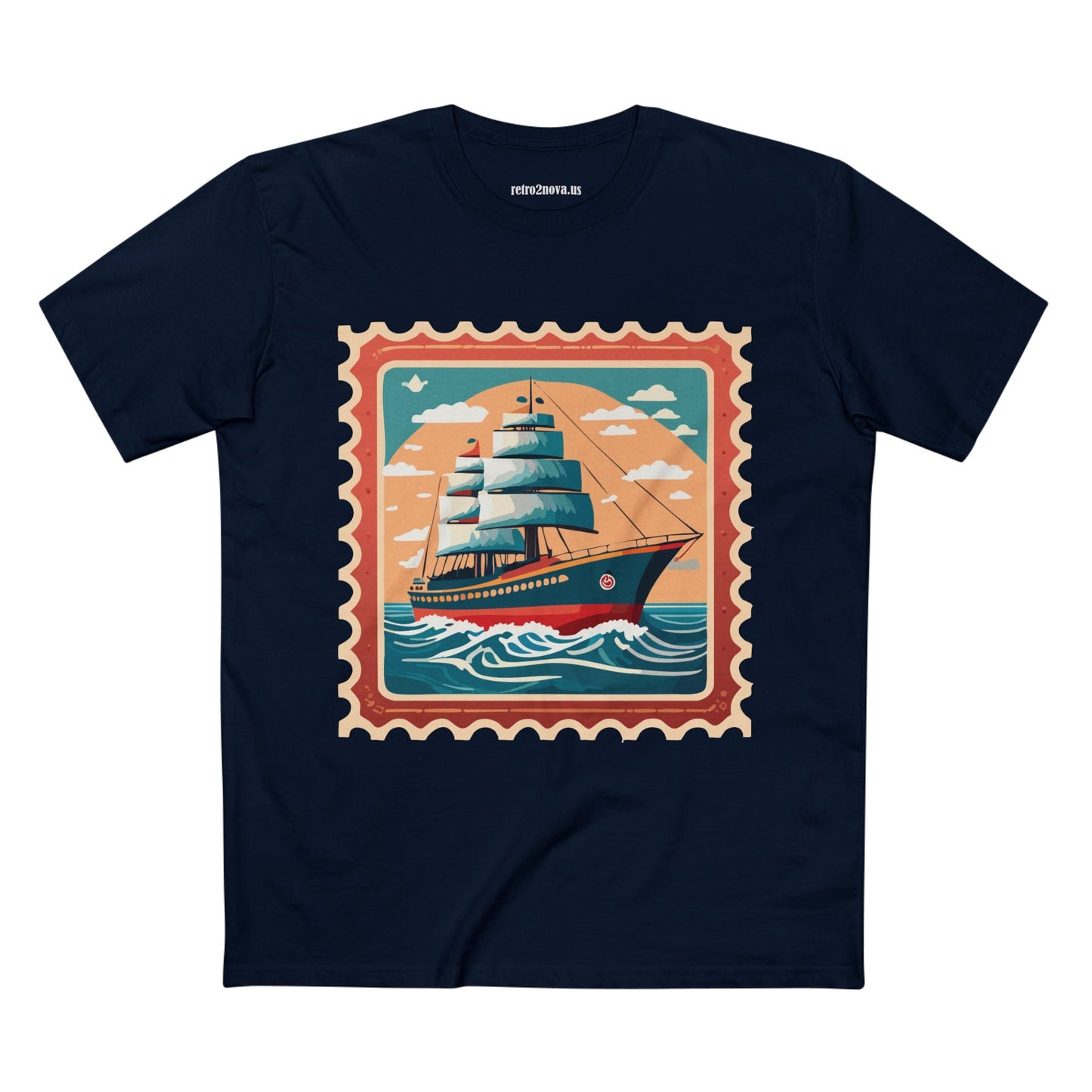Postage Stamp Shirt Unisex Premium Cotton Tee With Original Art Design Retro2Nova