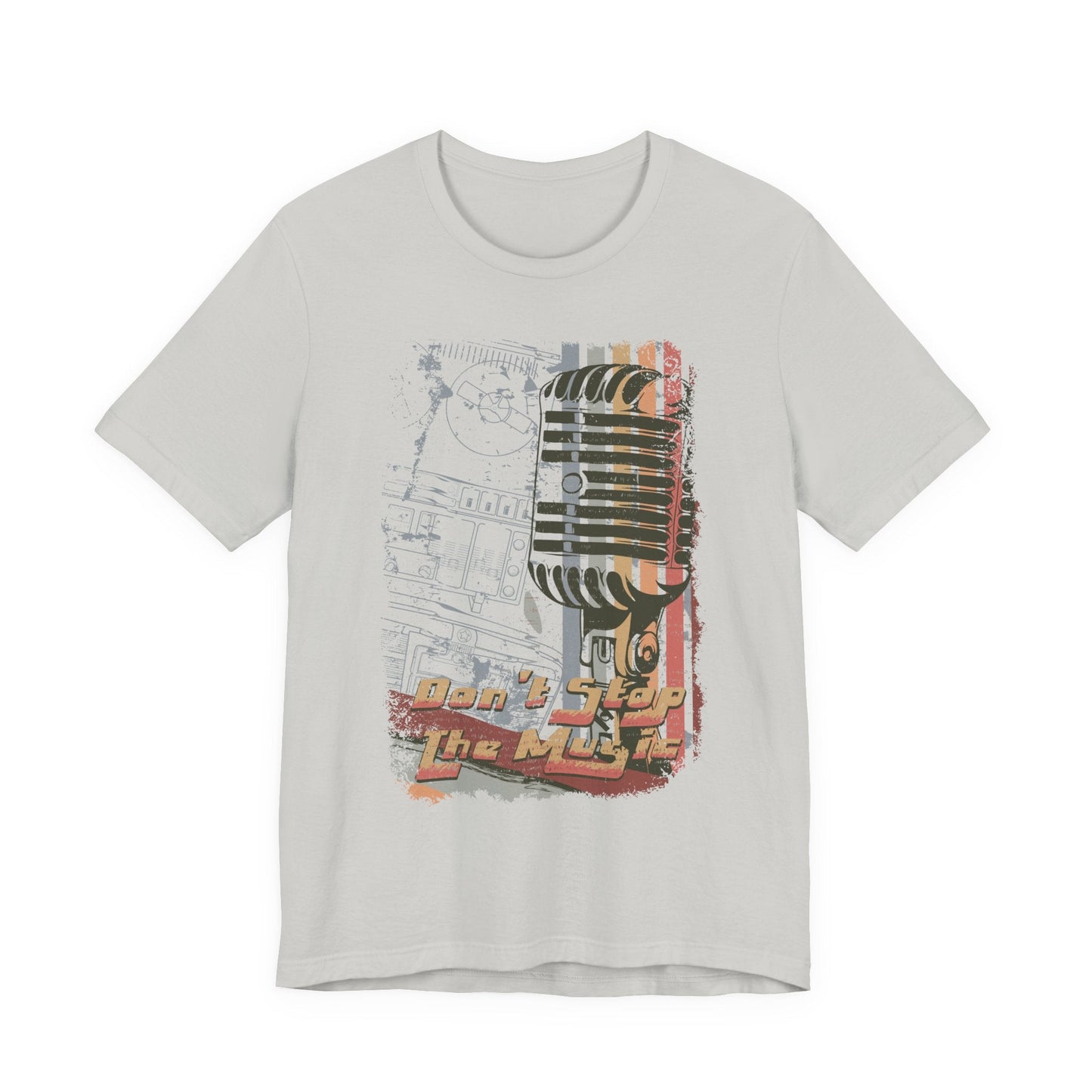 Retro Microphone Graphic Unisex Cotton T-Shirt r9