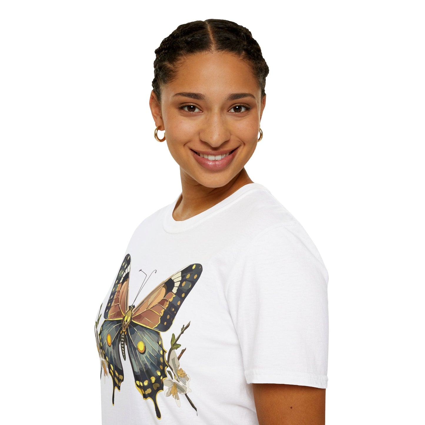 Butterfly Shirt Unisex Gildan Softstyle T Shirt Monarch Butterfly Tee 100 Percent Ring Spun Cotton