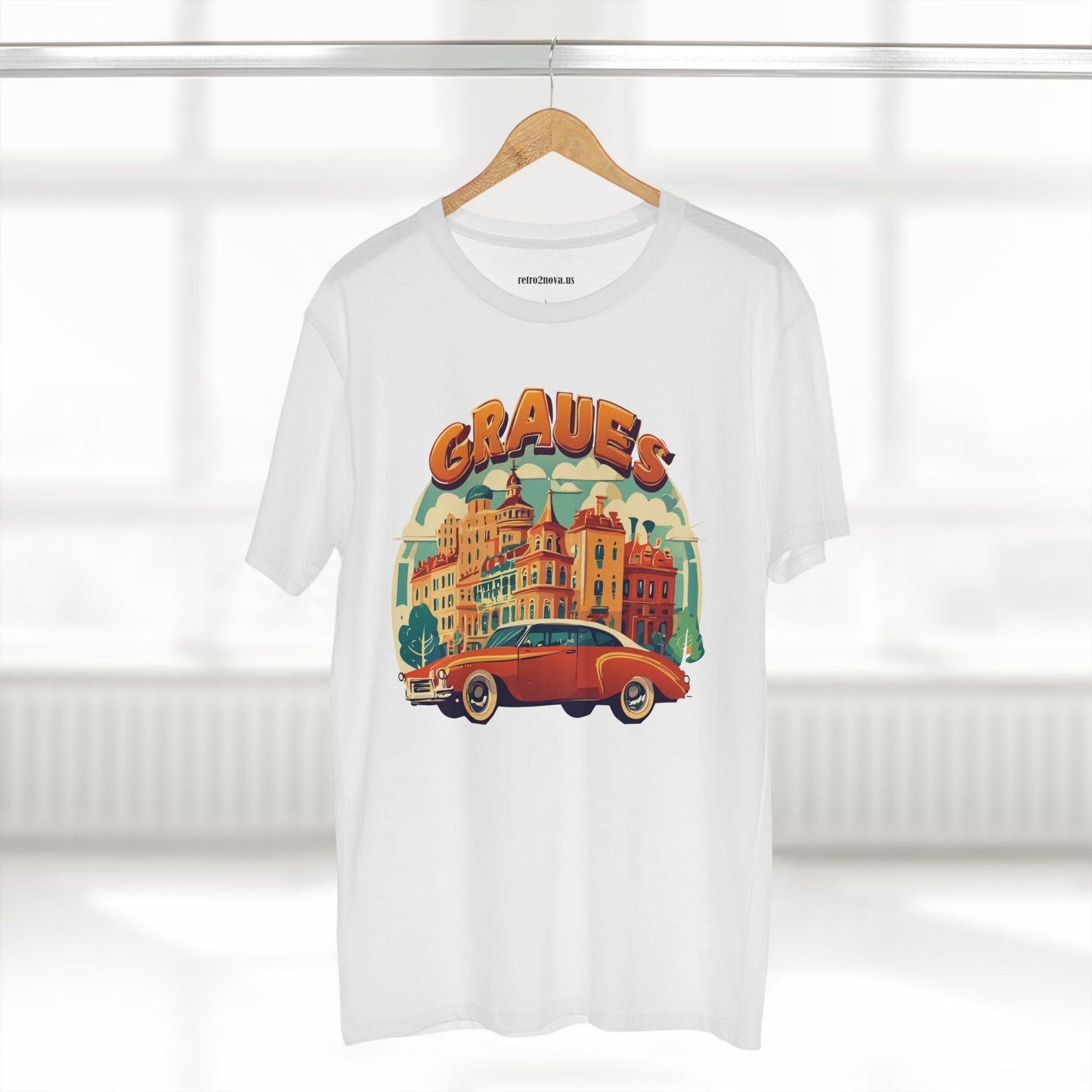 Retro Car Shirts Unisex Premium Cotton Art Tee By Retro2Nova Original Art Design Collection