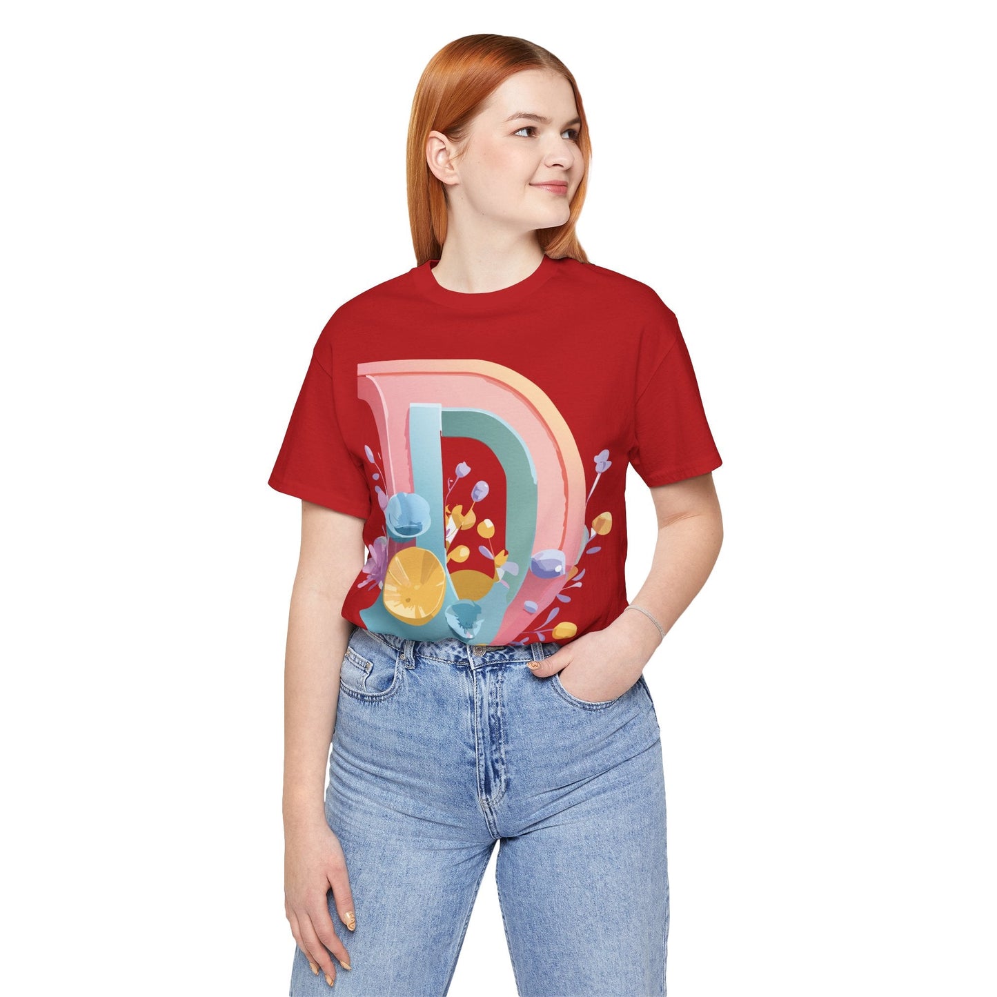 Letter D Shirt Unisex Jersey Graphic Tee From Adelpha With Vintage Inspired Artwork Short Sleeve
