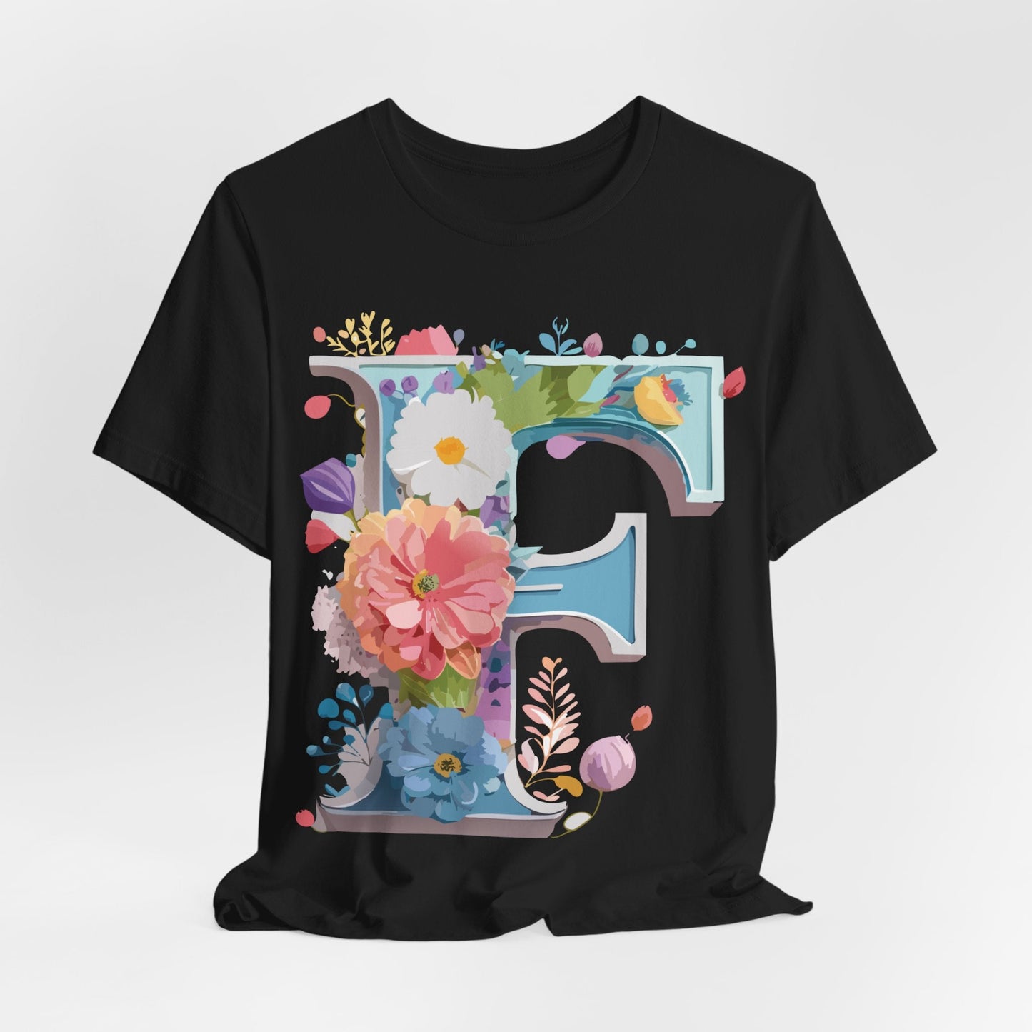 Letter F Shirt Graphic Tee Unisex Adelpha Vintage Inspired Art Design Short Sleeve
