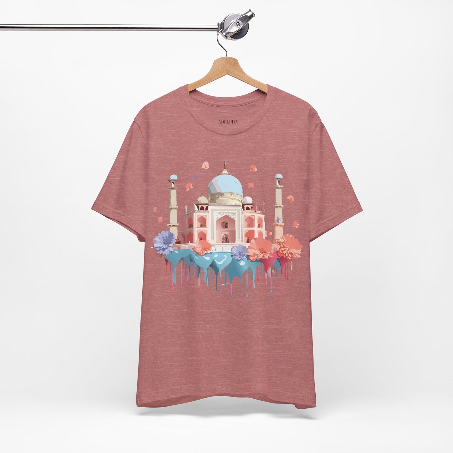 Unisex Taj Mahal Graphic Tee Vintage Inspired Shirt By Adelpha Art Design Collection