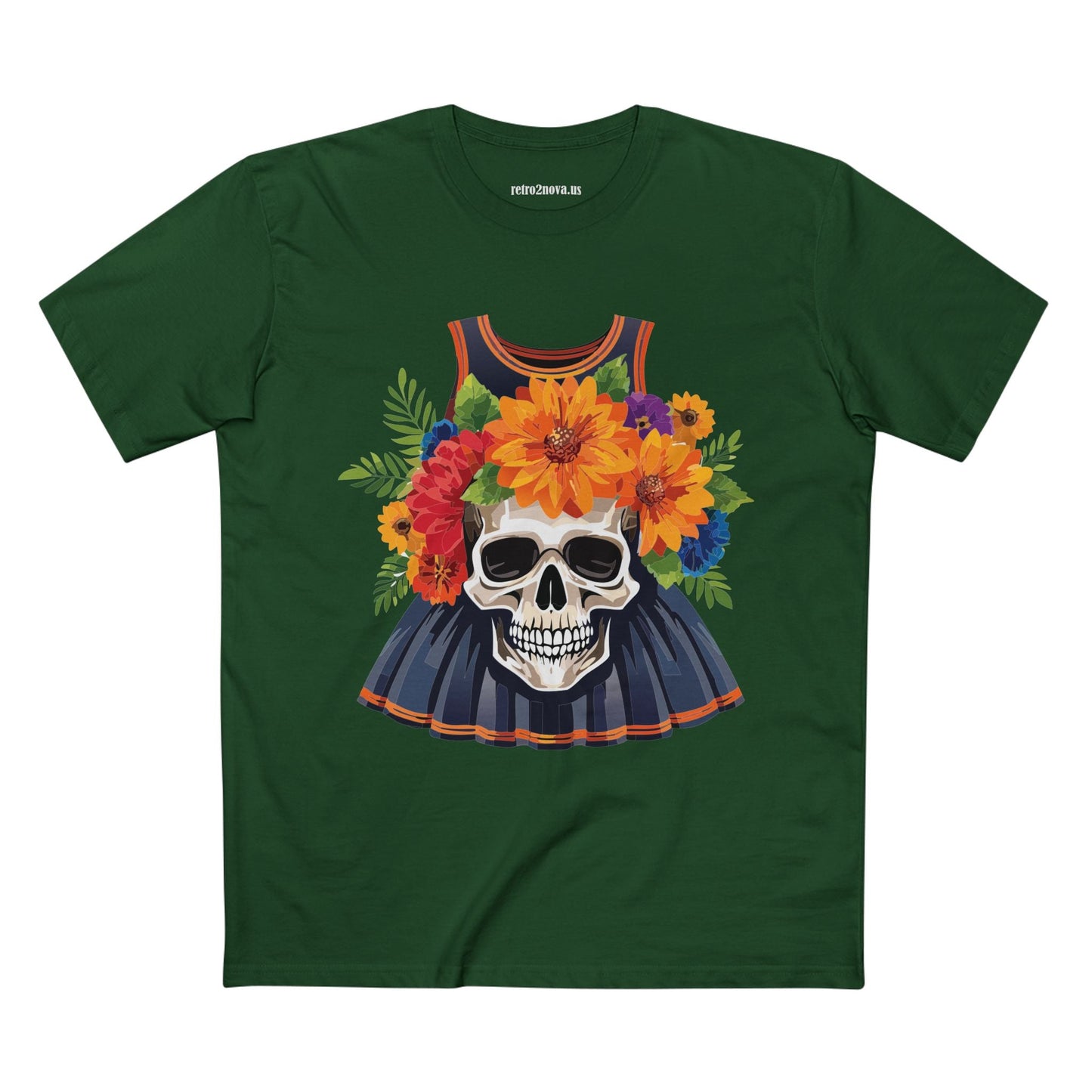 Skull Skeleton Shirt Unisex Premium Cotton Art Tee Original Design By Retro2Nova SS14