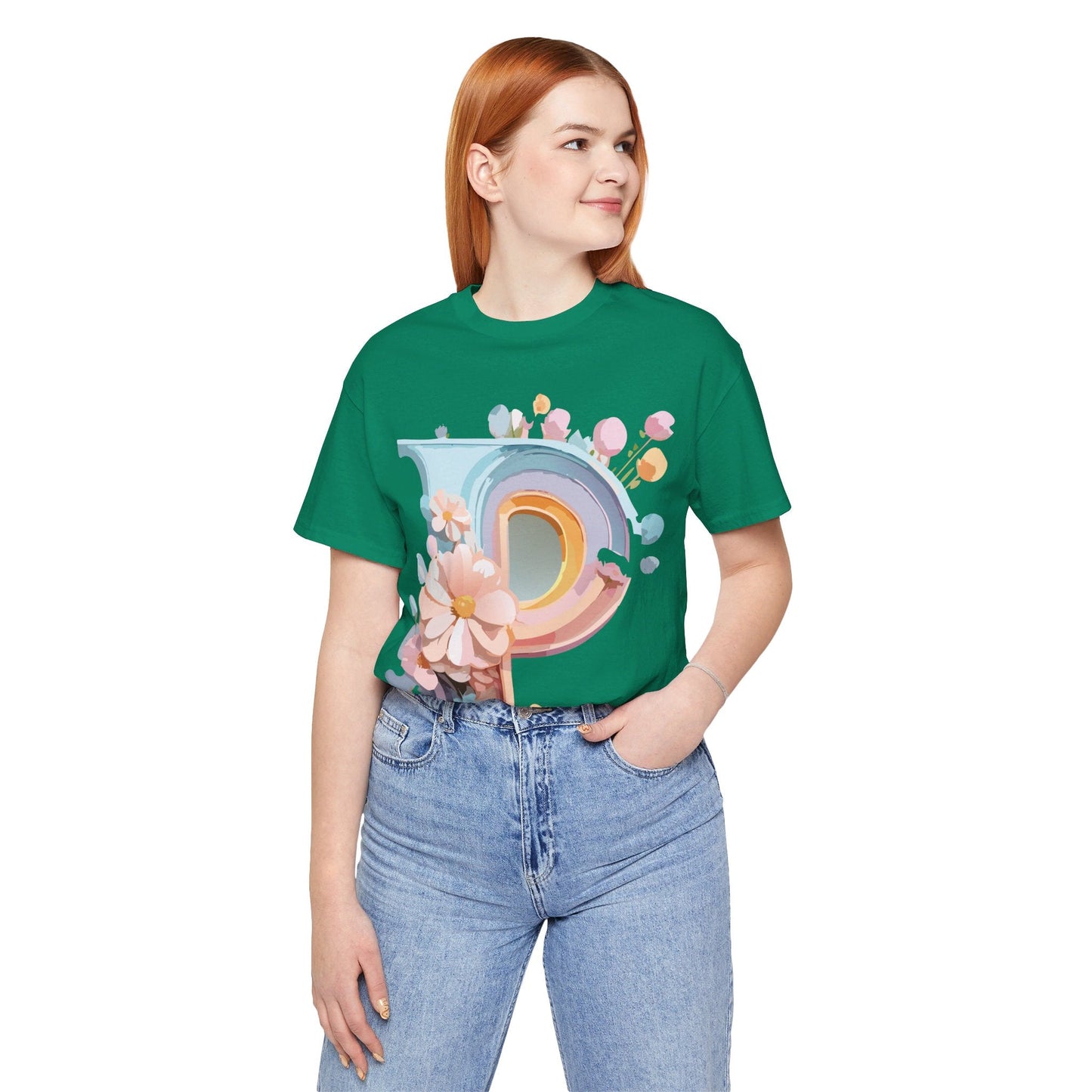 Letter P Shirt Graphic Tee Unisex Short Sleeve Vintage Inspired Art From Adelpha