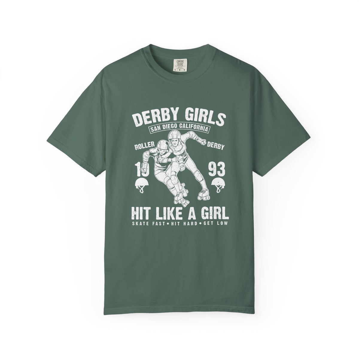 Derby-Girls Roller San Diego California Unisex Comfort Colors Garment-Dyed Heavyweight 100 Cotton Art Design T-Shirt w92