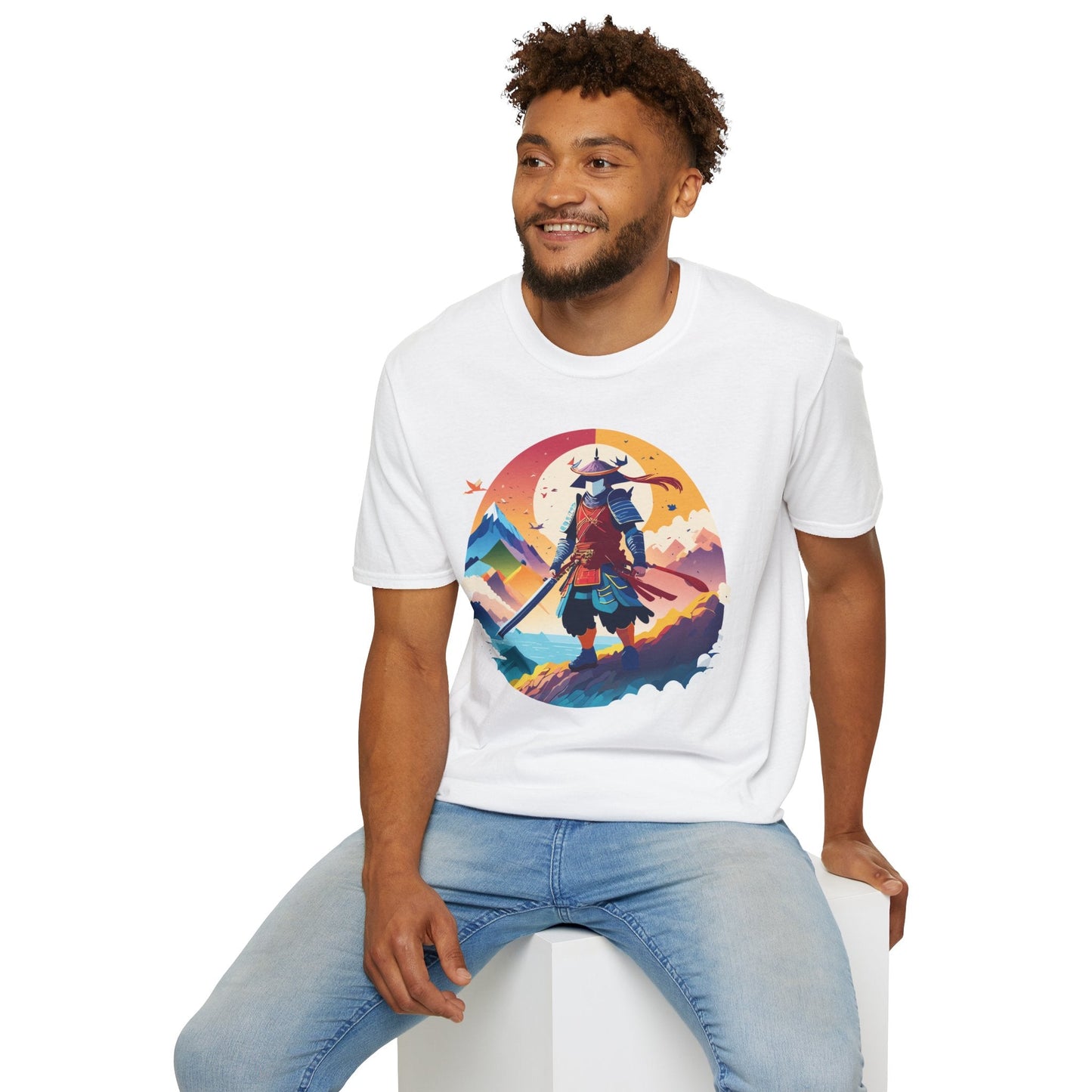 Samurai T Shirt Unisex Softstyle Gildan 64000 100 Percent Ring Spun Cotton Tee For Everyday Wear
