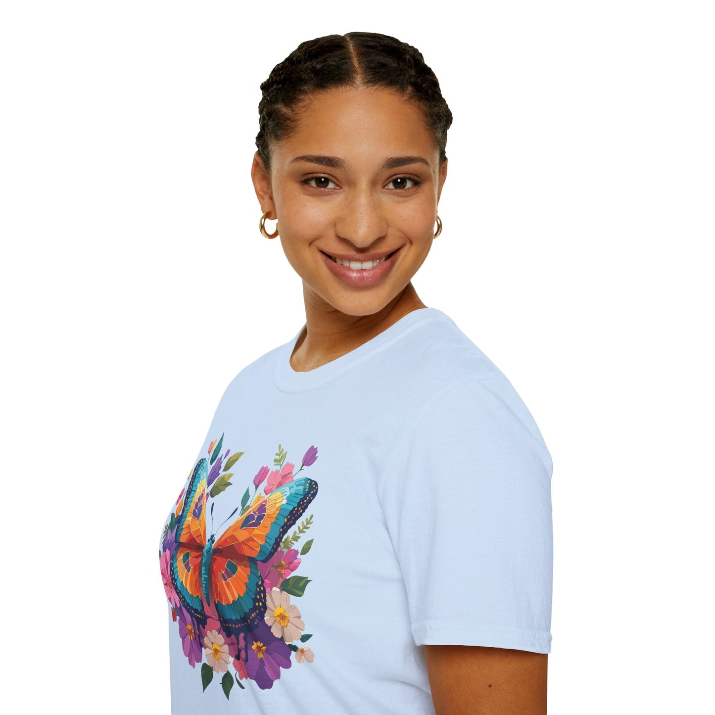 Butterfly Themed Unisex Softstyle T Shirt 100 Cotton Monarch Design Tee Gildan 64000