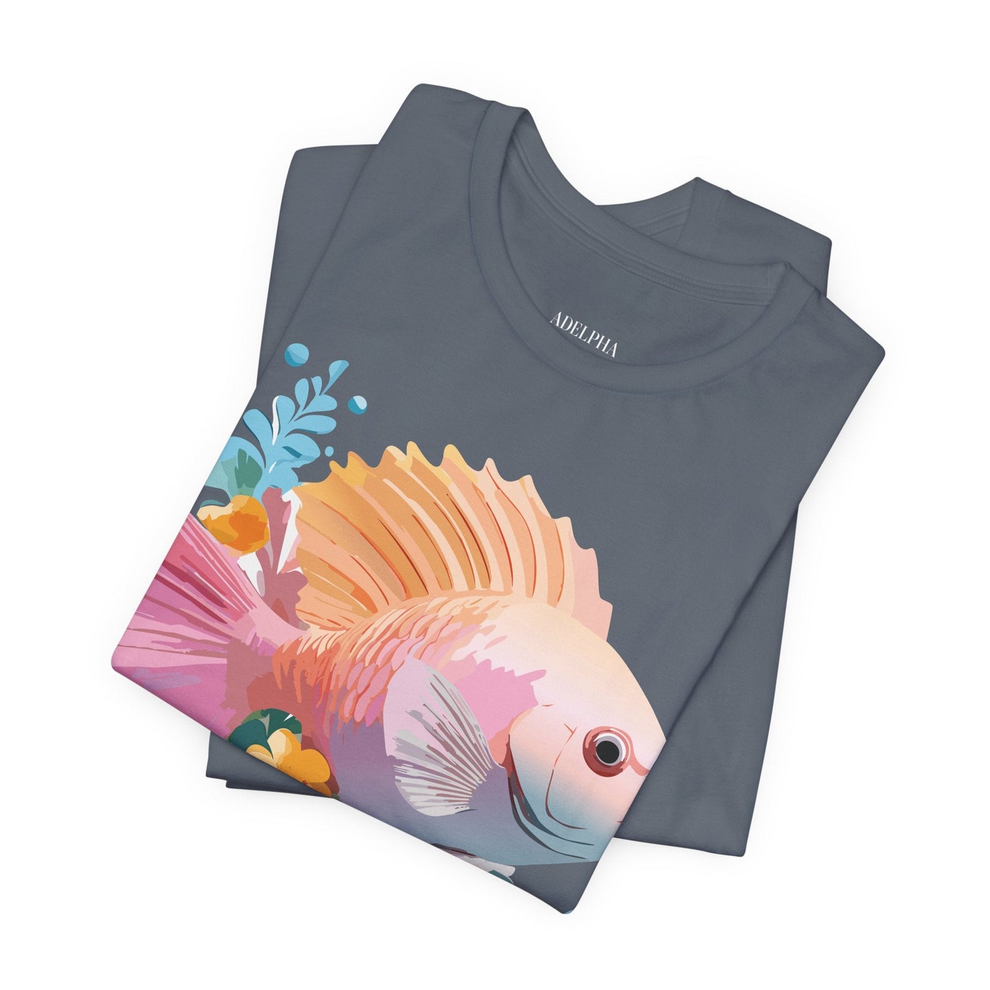 Adelpha Fish Graphic Tee Unisex Short Sleeve Shirt Vintage Inspired Art Design Collection