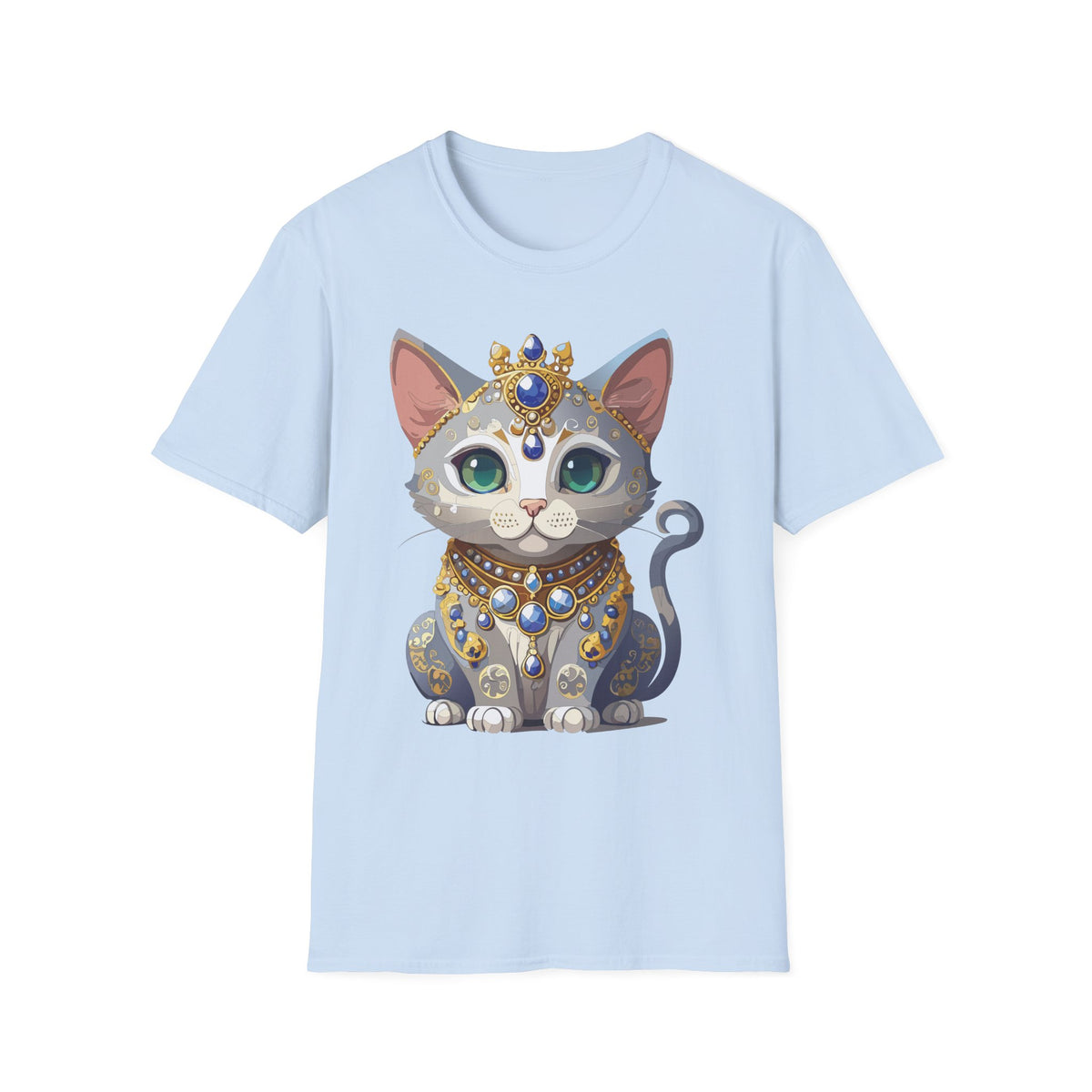 Jeweled Royal Cat T-Shirt | Gemstone Crown Kitty