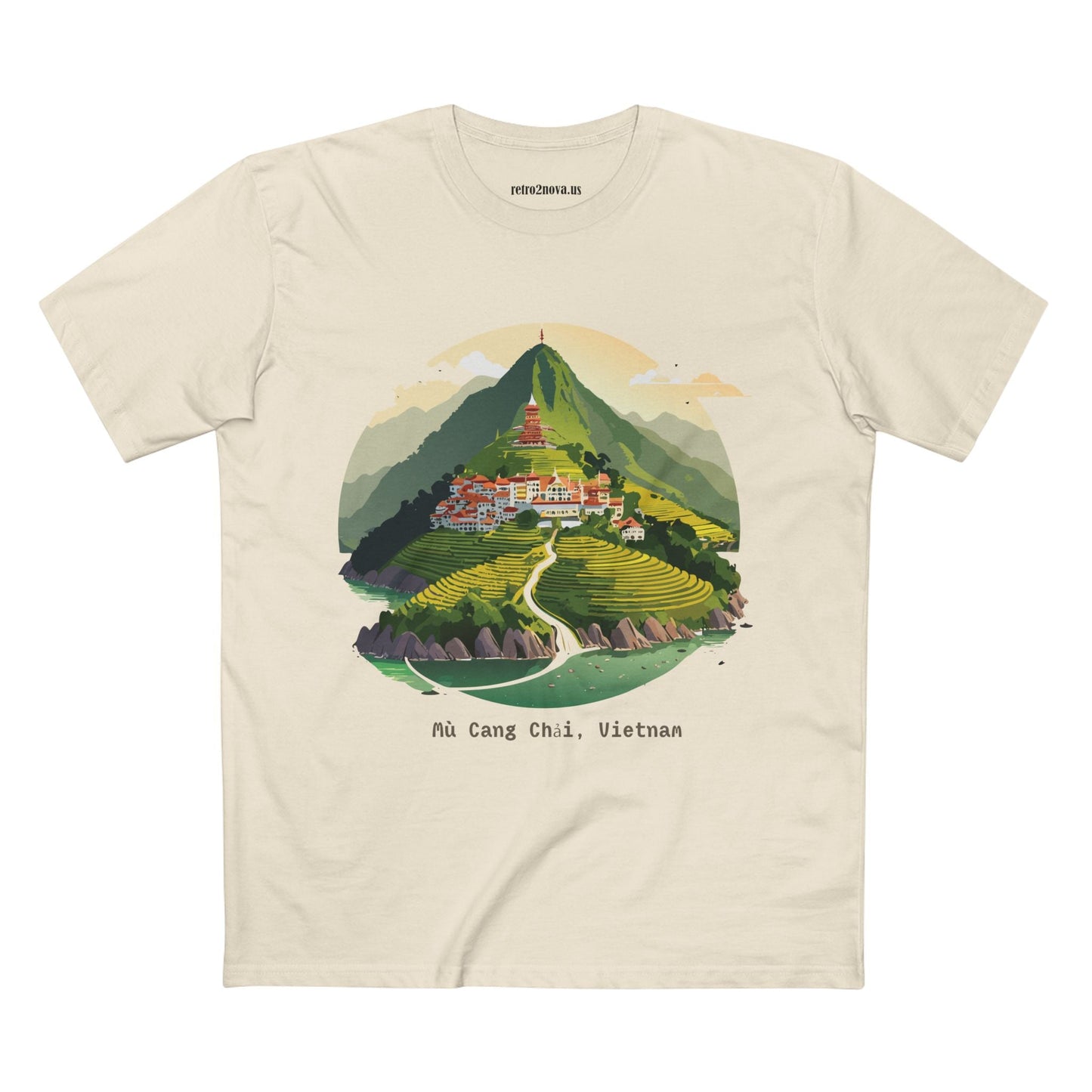 Retro2Nova Unisex Premium Cotton Staple Tee With Original Art Design Vietnam Travel Shirt
