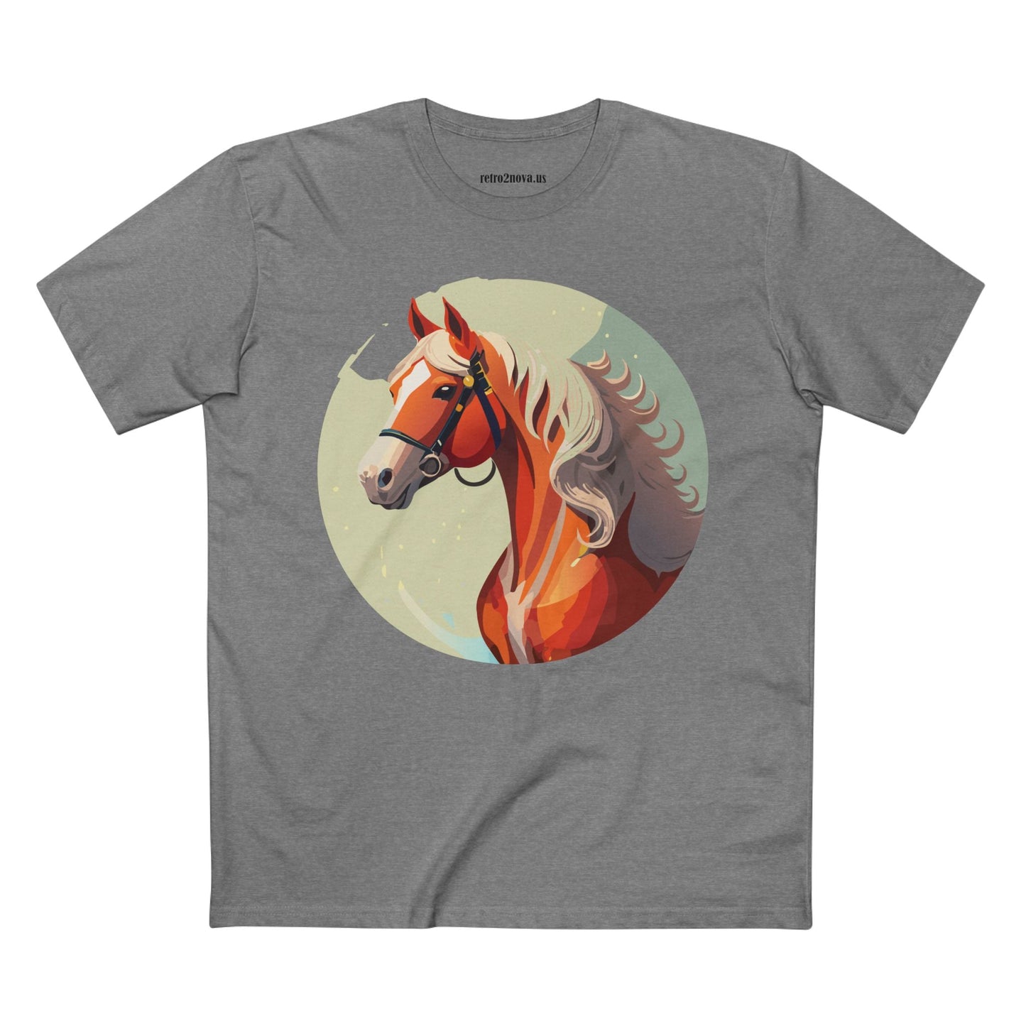 Unisex Premium Cotton Staple Tee With Original Horse Shirt Art Design For Animal Lovers Breathable Comfort Retro2Nova