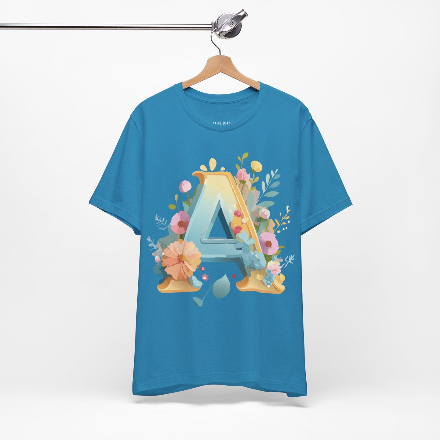 Letter A Shirt Graphic Tee Unisex Jersey Short Sleeve Adelpha Vintage Inspired Art Design