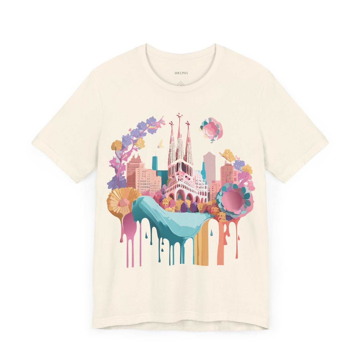 Unisex Graphic Tee Barcelona Design By Adelpha Vintage Artwork Unisex Jersey Short Sleeve Shirt