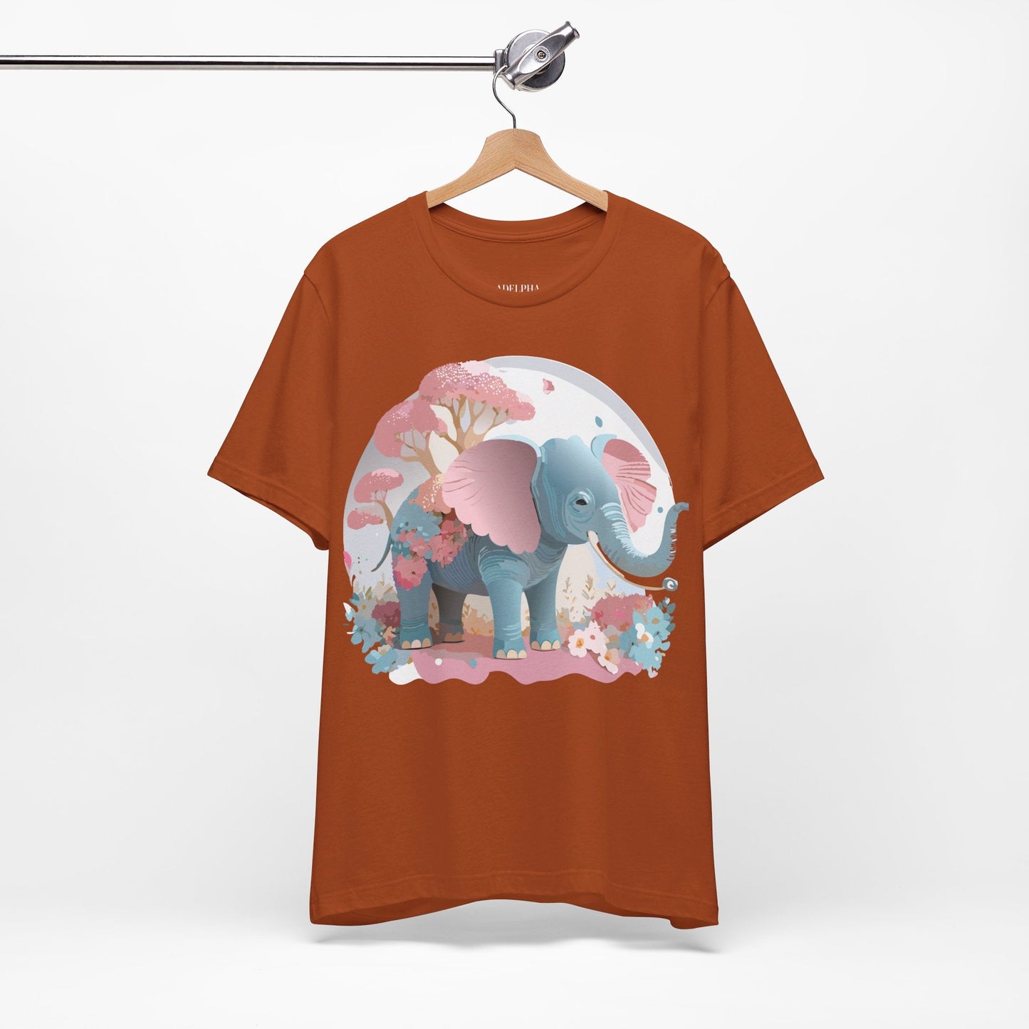 Adelpha Graphic Tee Unisex Vintage Inspired Artwork Elephant Short Sleeve Shirt Premium