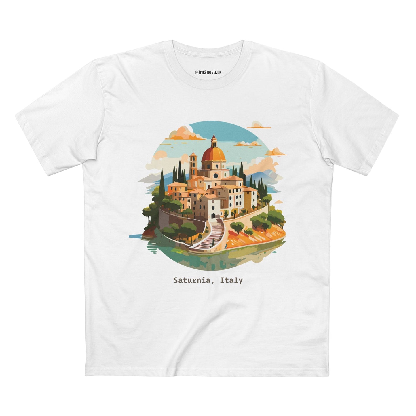 Italy Travel Shirt Unisex Tourist Tee With Original Art Design Retro2Nova Premium Cotton