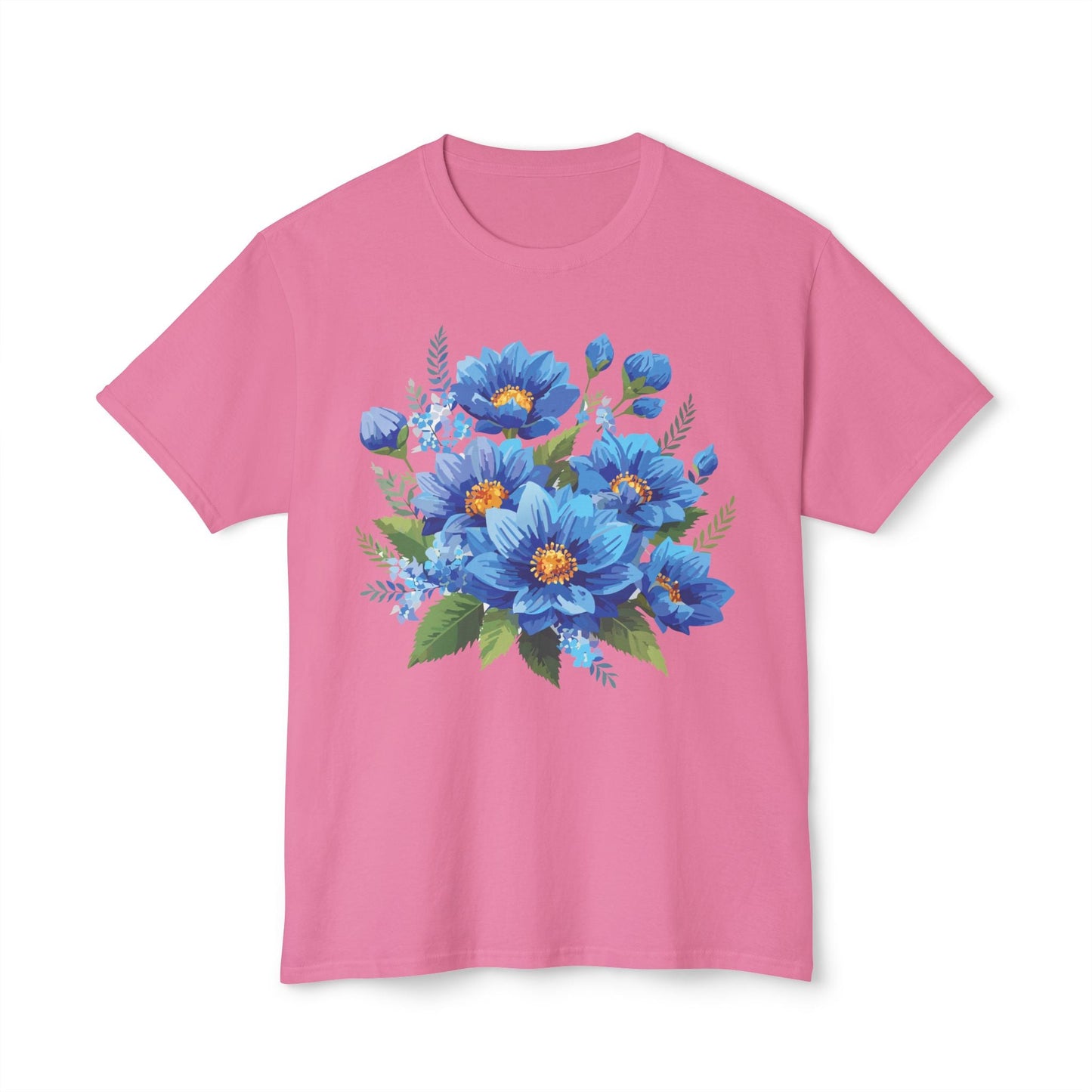Unisex Floral T Shirt with Vintage Flower Art Print HD Cotton Tee Designed In USA