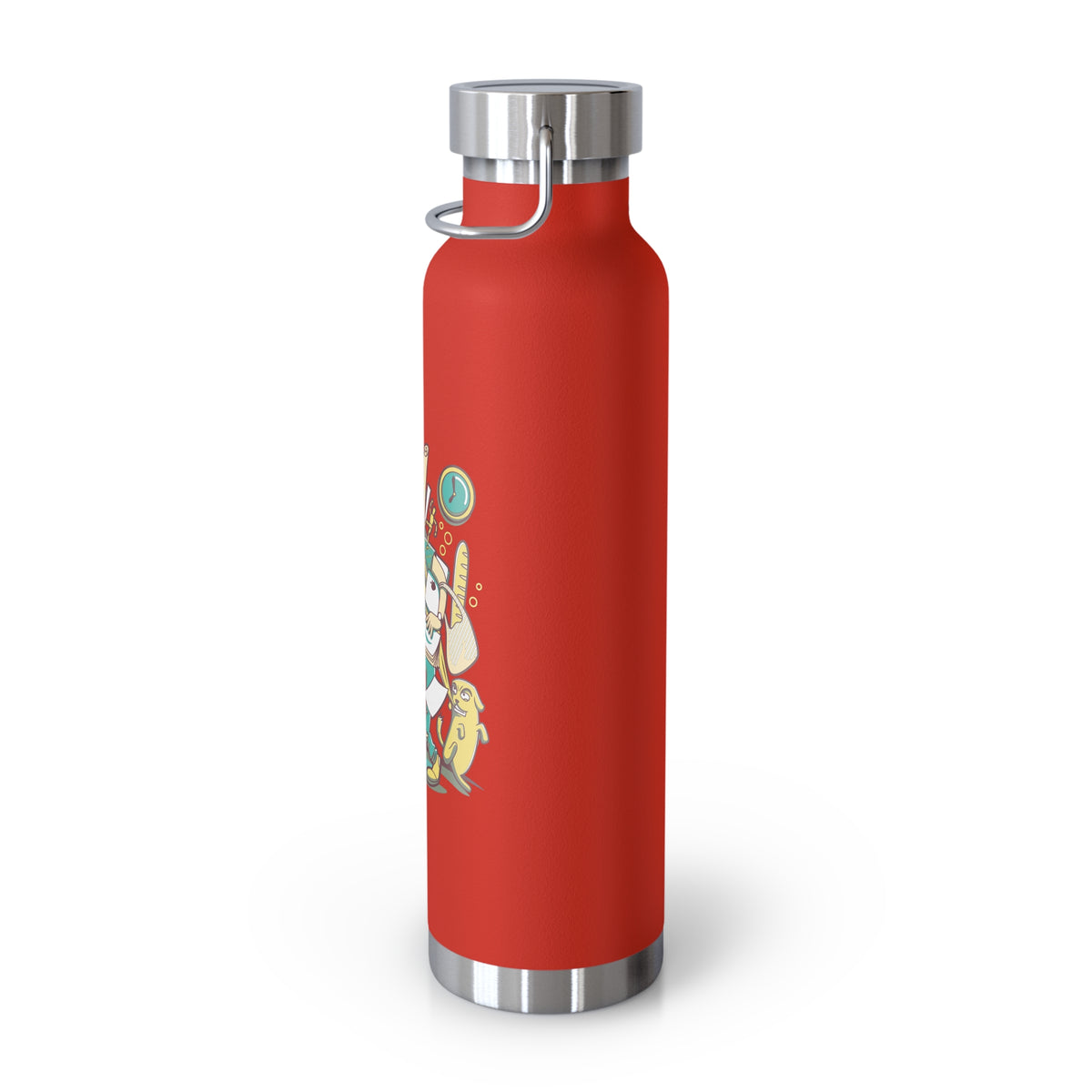 22oz Copper Insulated Water Bottle with Cartoon Design - CV69