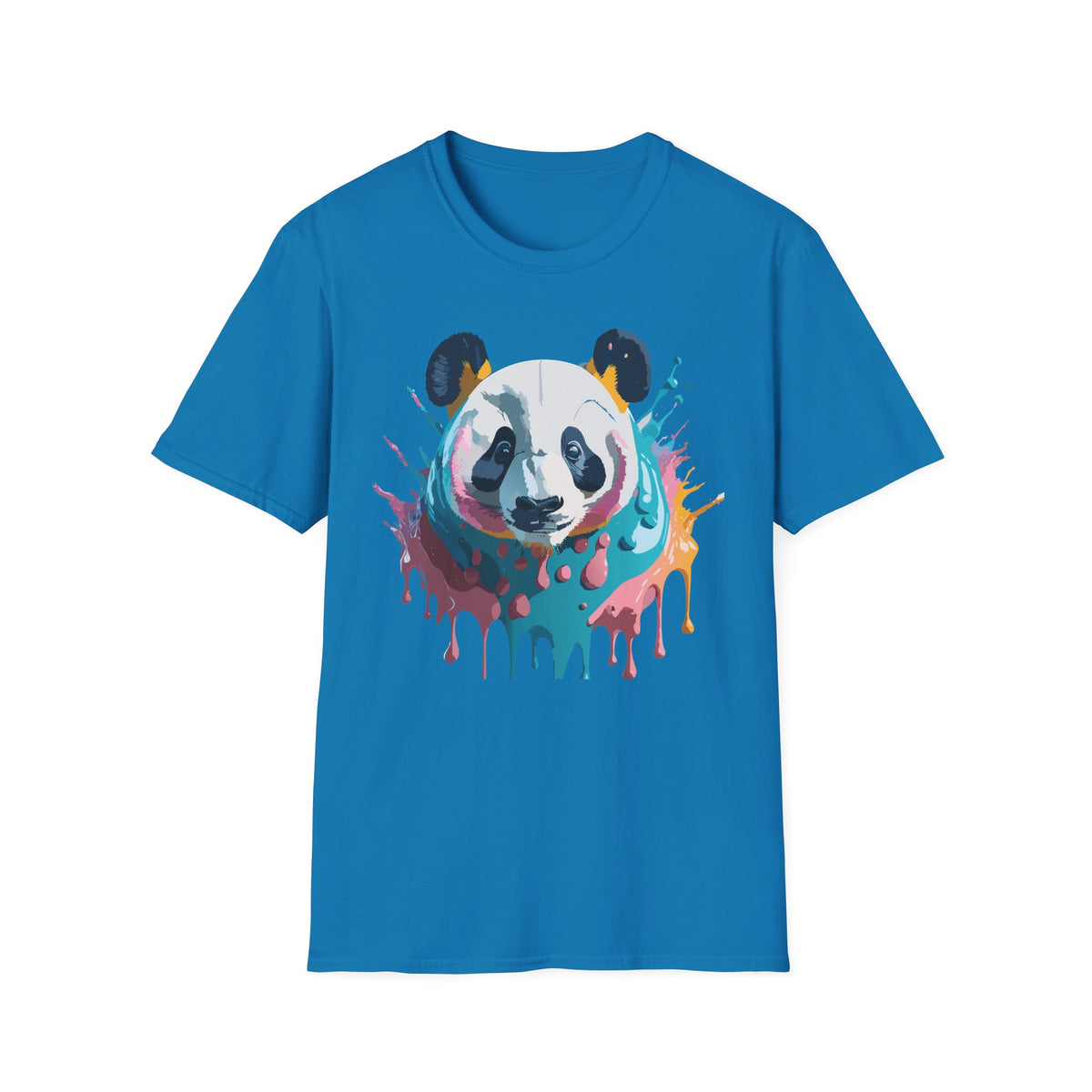 Colorful Watercolor Panda T-Shirt | Dripping Paint Panda Tee