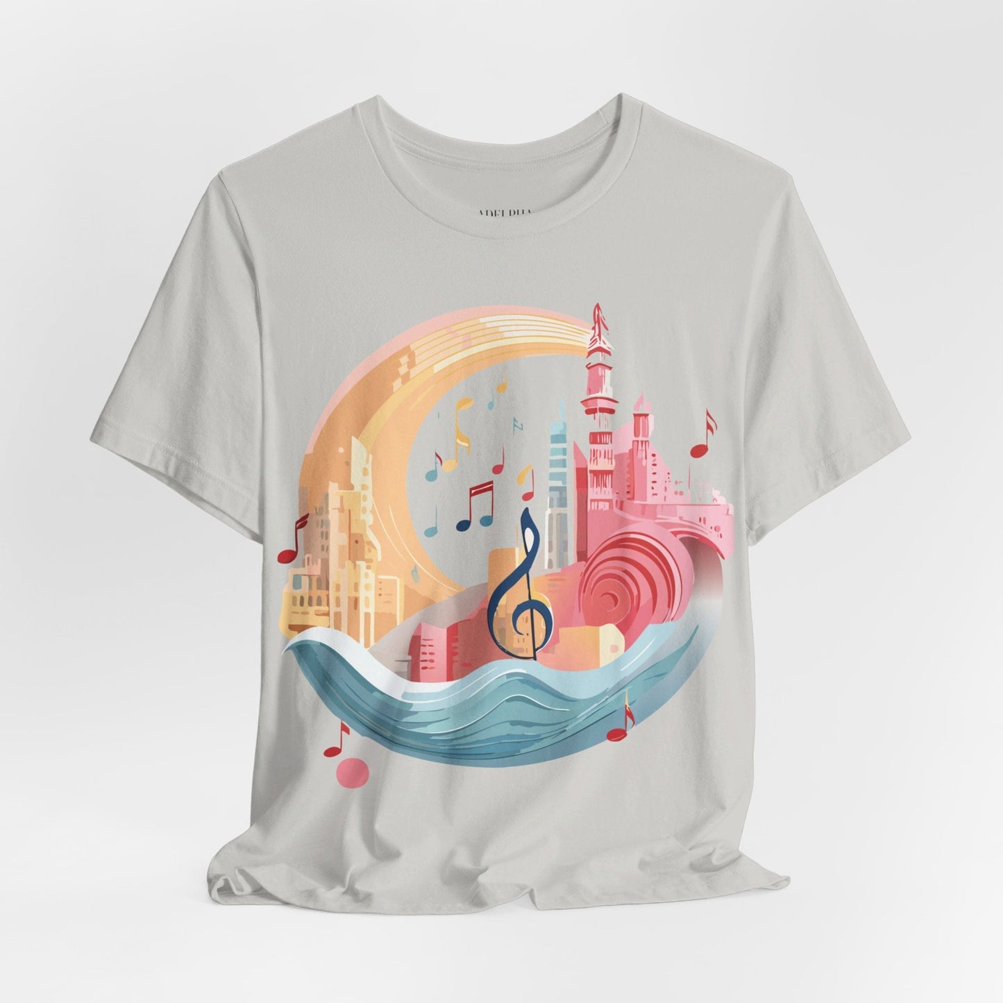 Music Graphic T Shirt Unisex Jersey Short Sleeve Art Design by Adelpha Vintage Inspired Tee