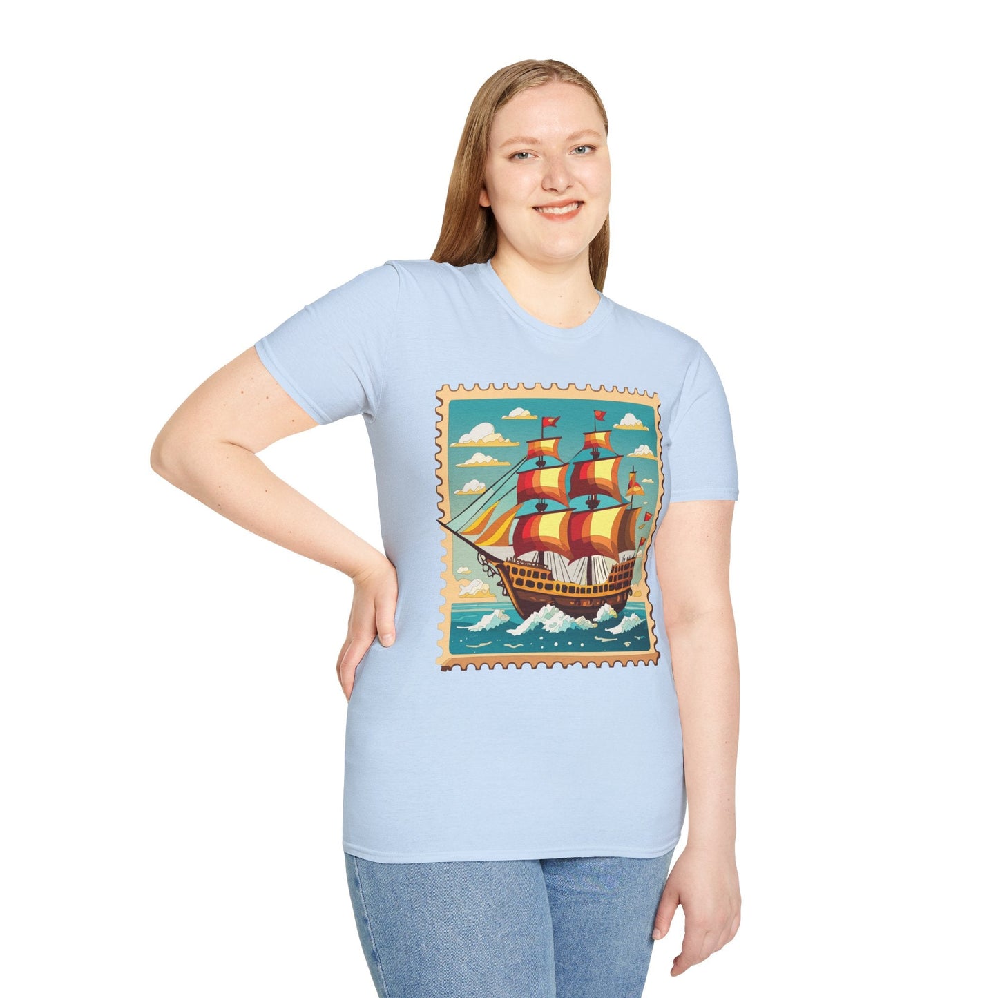 Unisex Softstyle Short Sleeve T Shirt Gildan 64000 Ring Spun Cotton Vessel Ship Frigate Tee