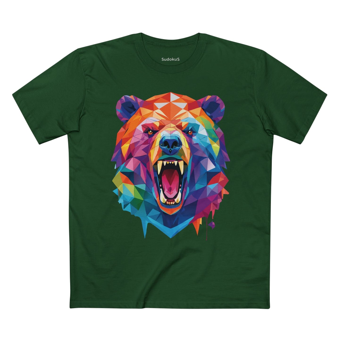 Bear Graphic Unisex 100 Cotton Staple Tee with Animal Design Artwork 15