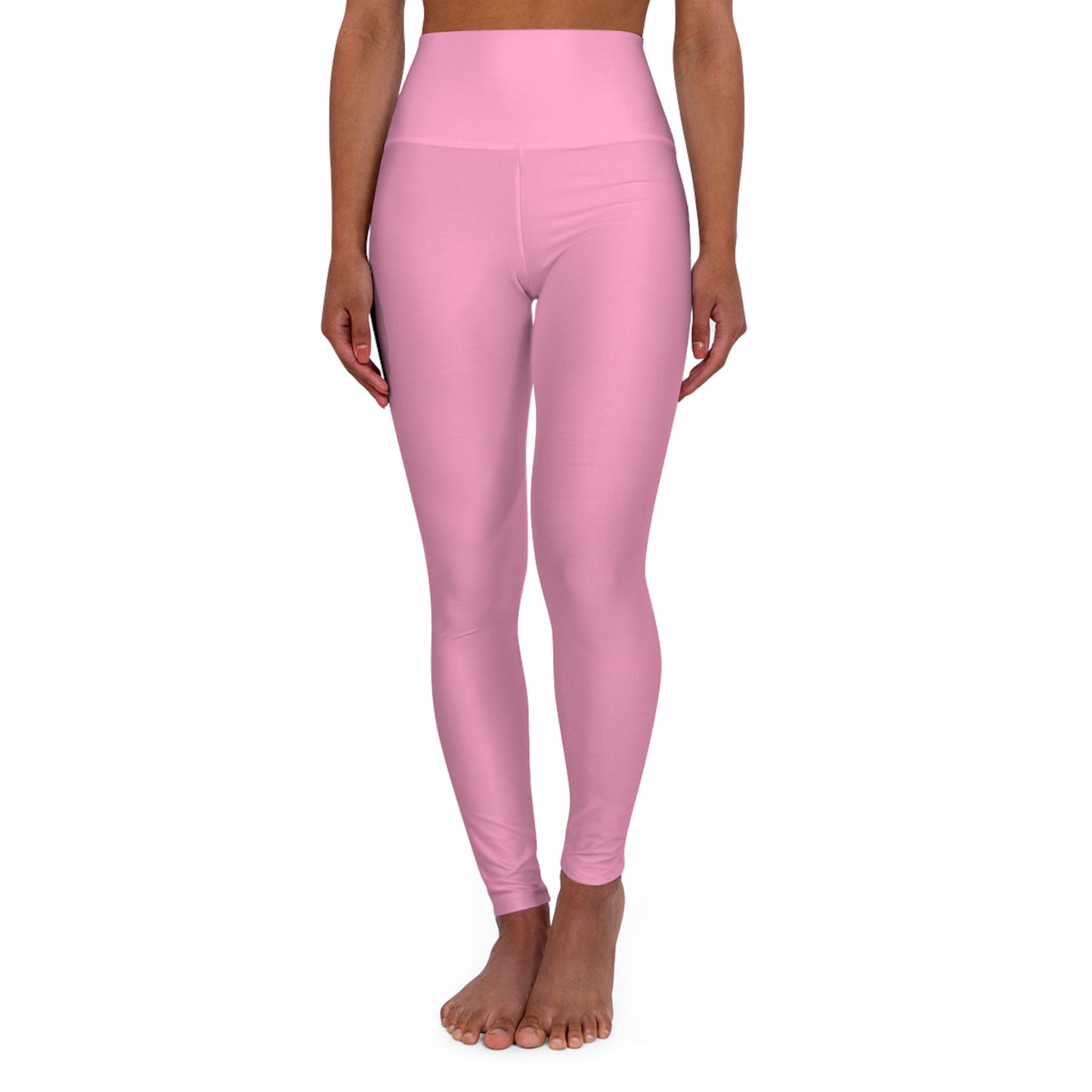 High-Waisted Doll Pink Yoga Leggings Women's Seamless Poly-Span Comfortable Everyday Workout Tights