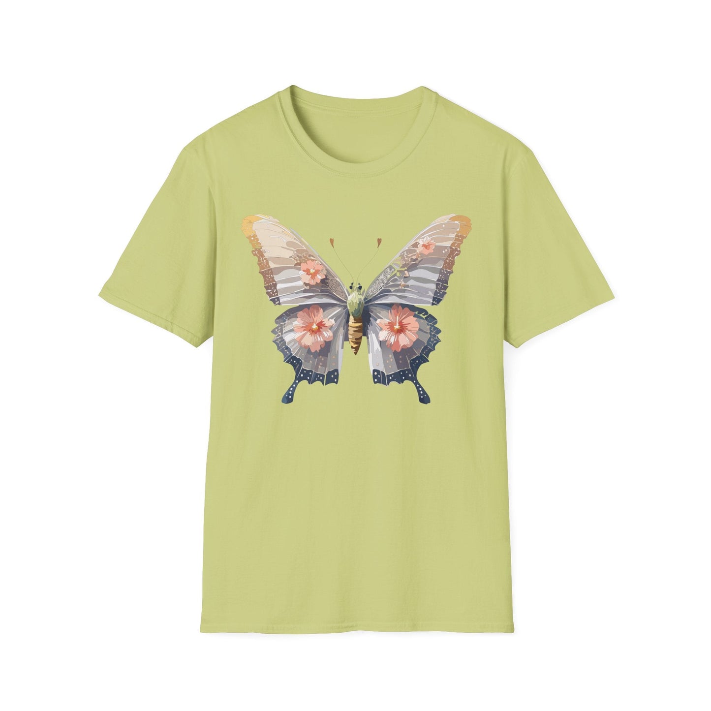 Butterfly T Shirt Unisex Monarch Design Gildan Softstyle 64000 100 Percent Ring Spun Cotton