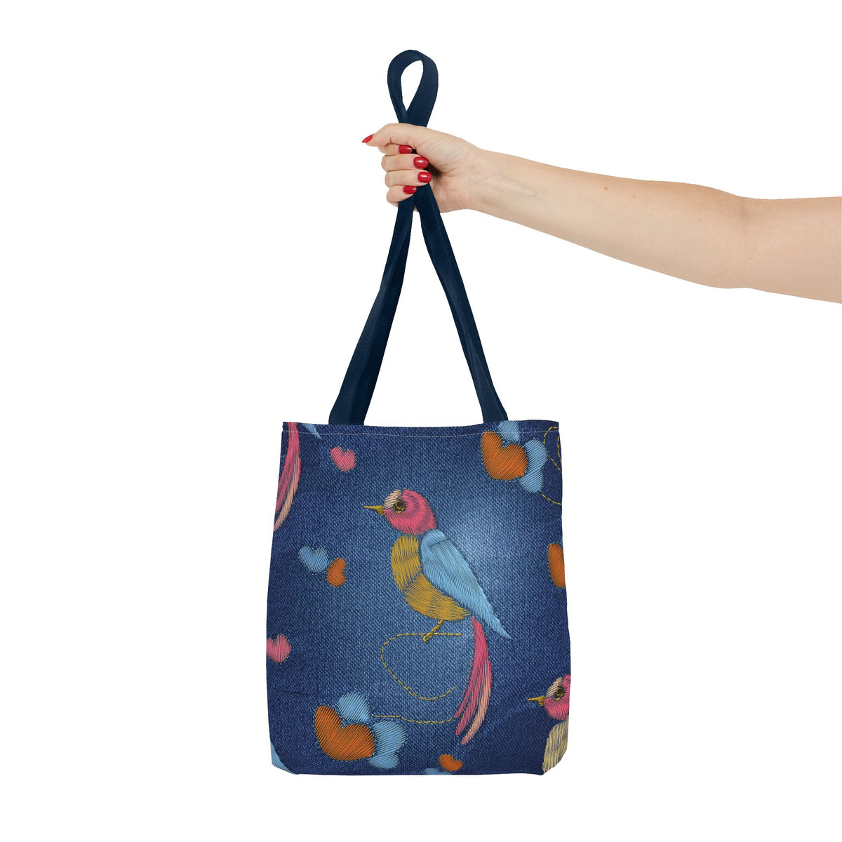 Denim Fabric Imitation Print Unisex Canvas Bag Poly Spun 3 Sizes Tote Bag 194-1
