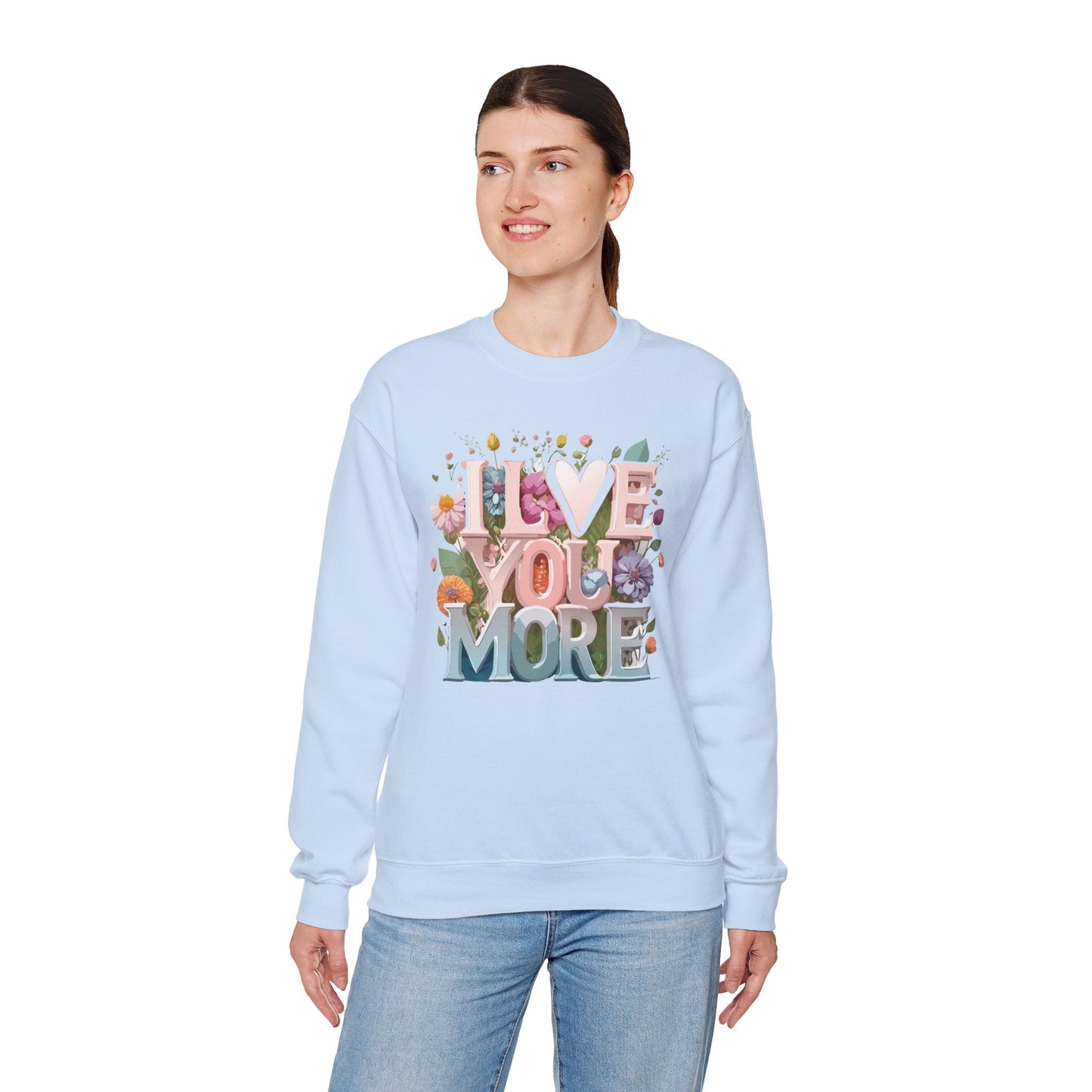 Floral Love Sweatshirt Unisex Crewneck Valentine Day Floral Print Cozy Winter Wear