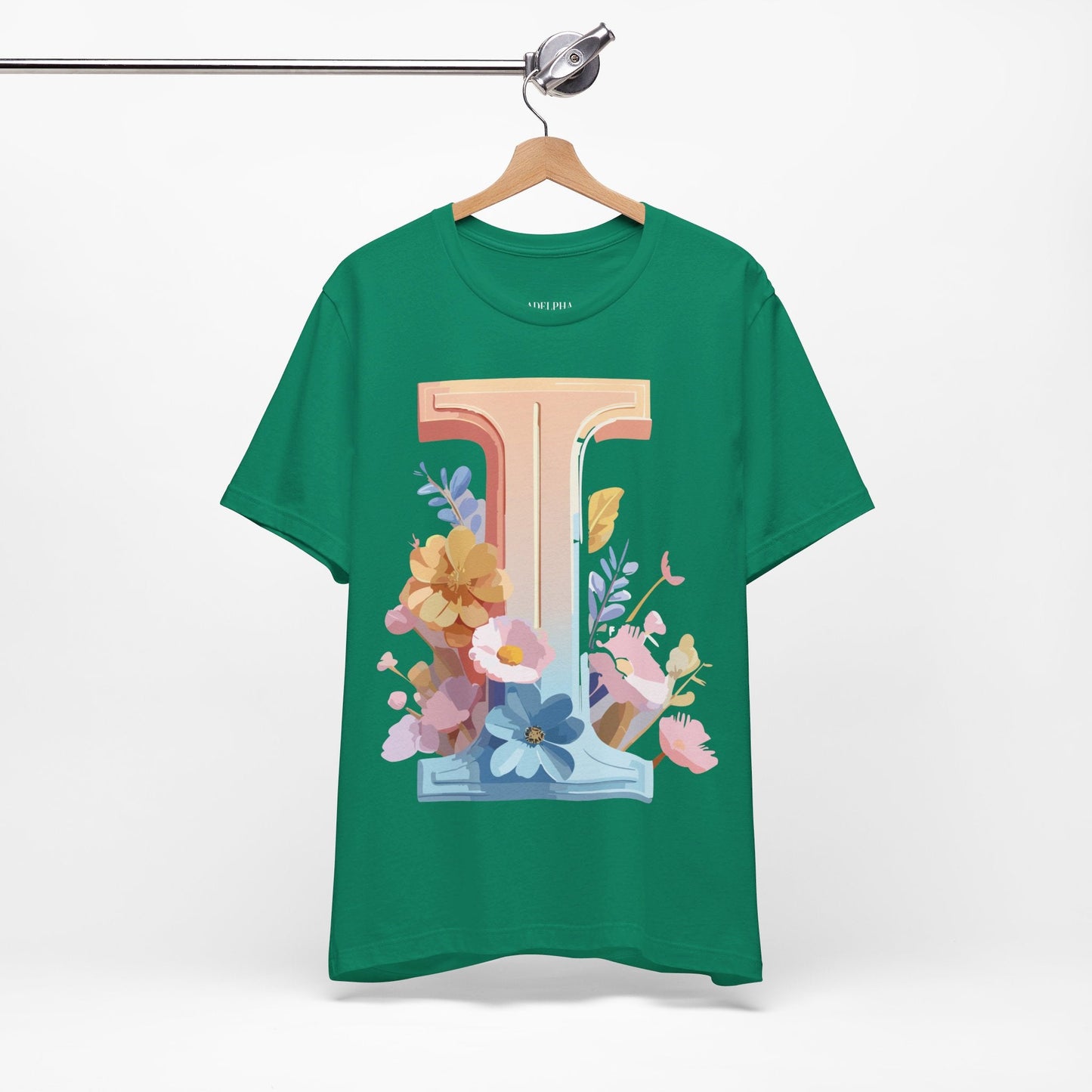 Letter I Shirt Graphic Tee Unisex Vintage Inspired Adelpha Art Design Short Sleeve Tee