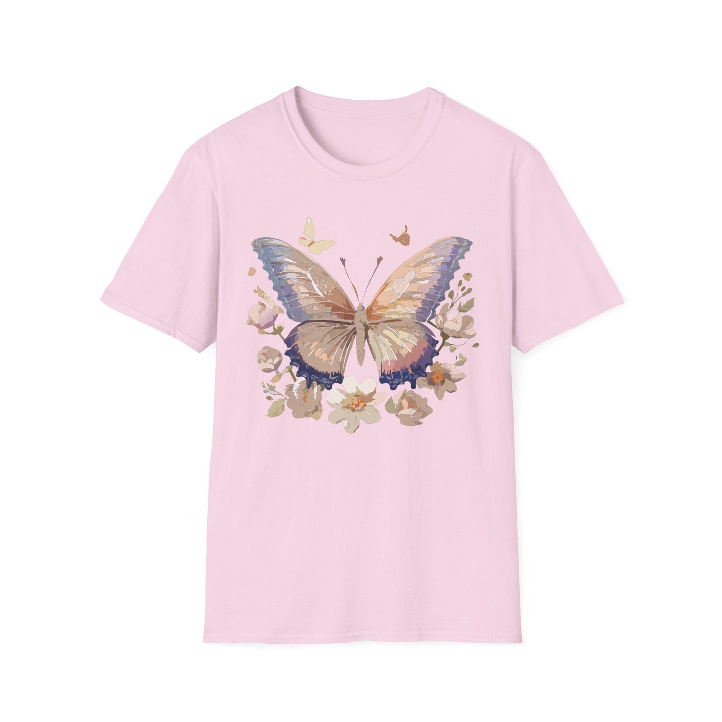 Butterfly T Shirt Unisex Softstyle Monarch Design 100 Percent Cotton Tee For Everyday Comfort