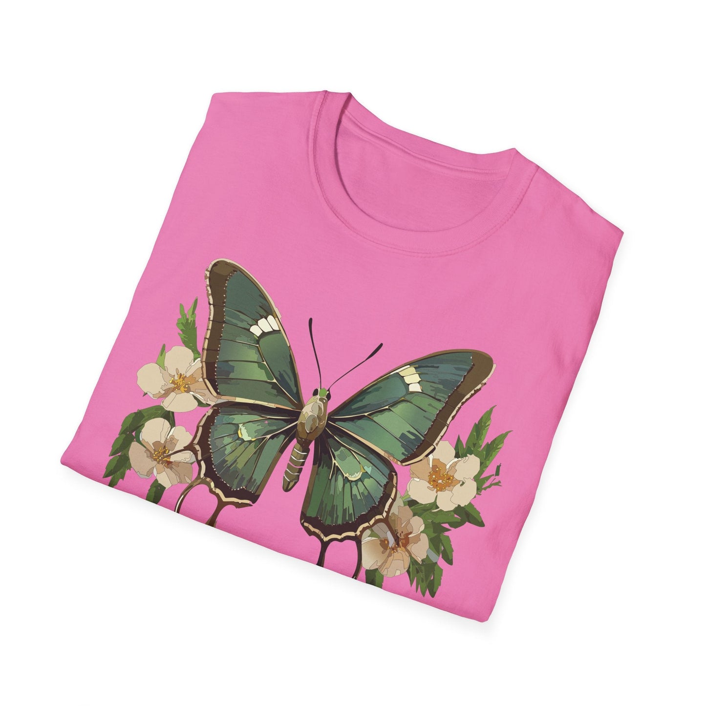 Butterfly Shirt Monarch Style Unisex T Shirt Gildan Softstyle 64000 100 Percent Ring Spun Cotton