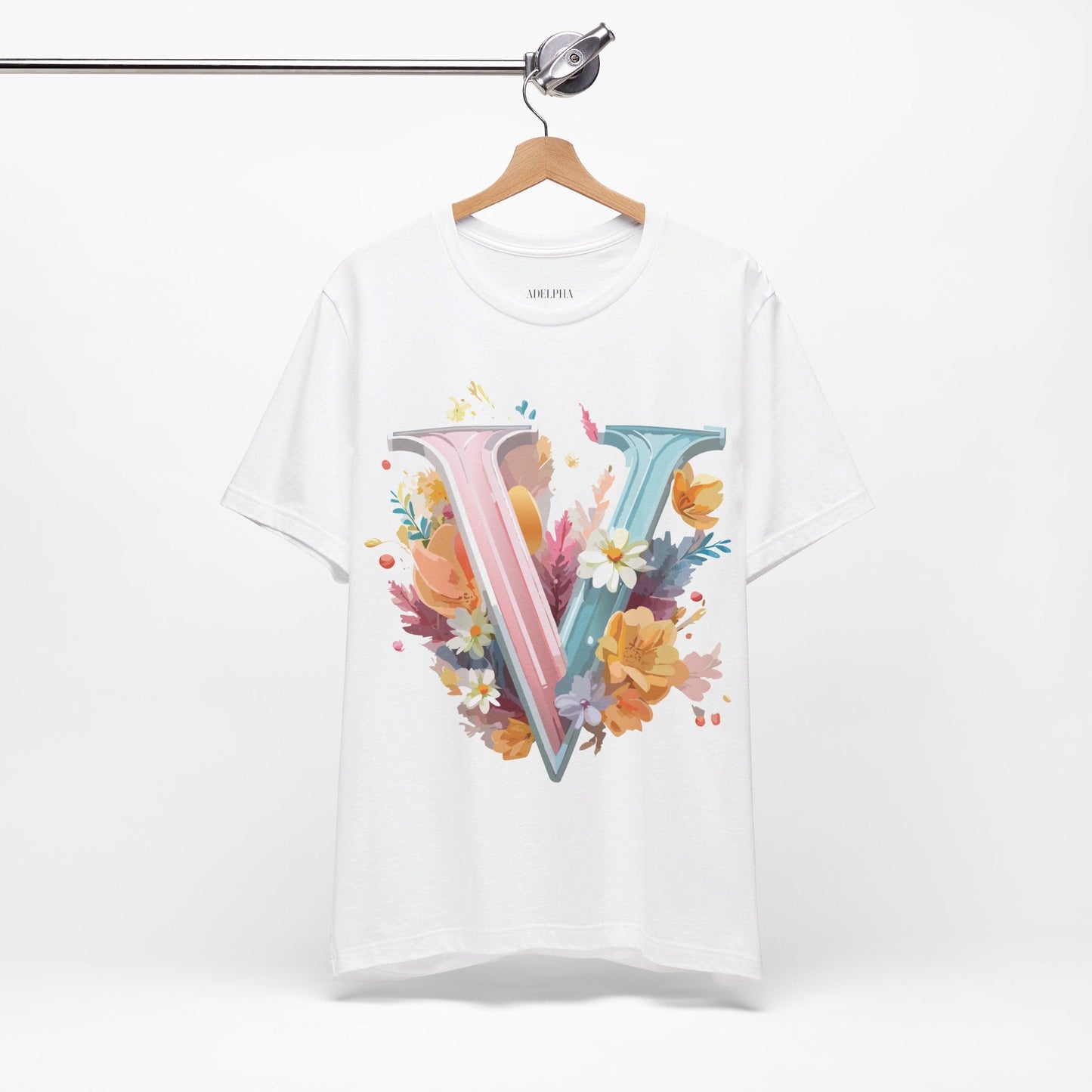 Letter V Graphic Tee Unisex Jersey Short Sleeve Art Design  Vintage Inspired