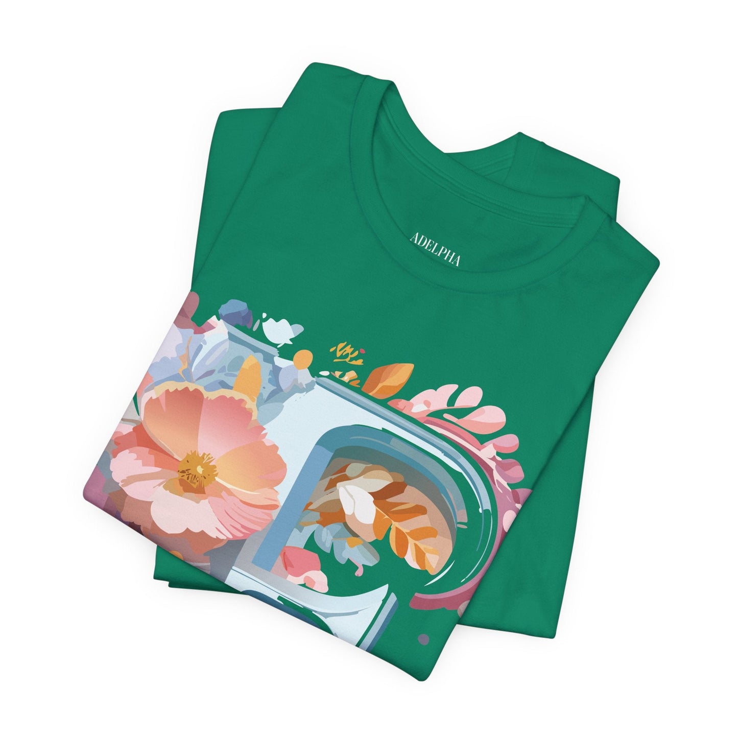 Letter F Graphic Tee Unisex Short Sleeve Vintage Inspired Adelpha Artwork Collection