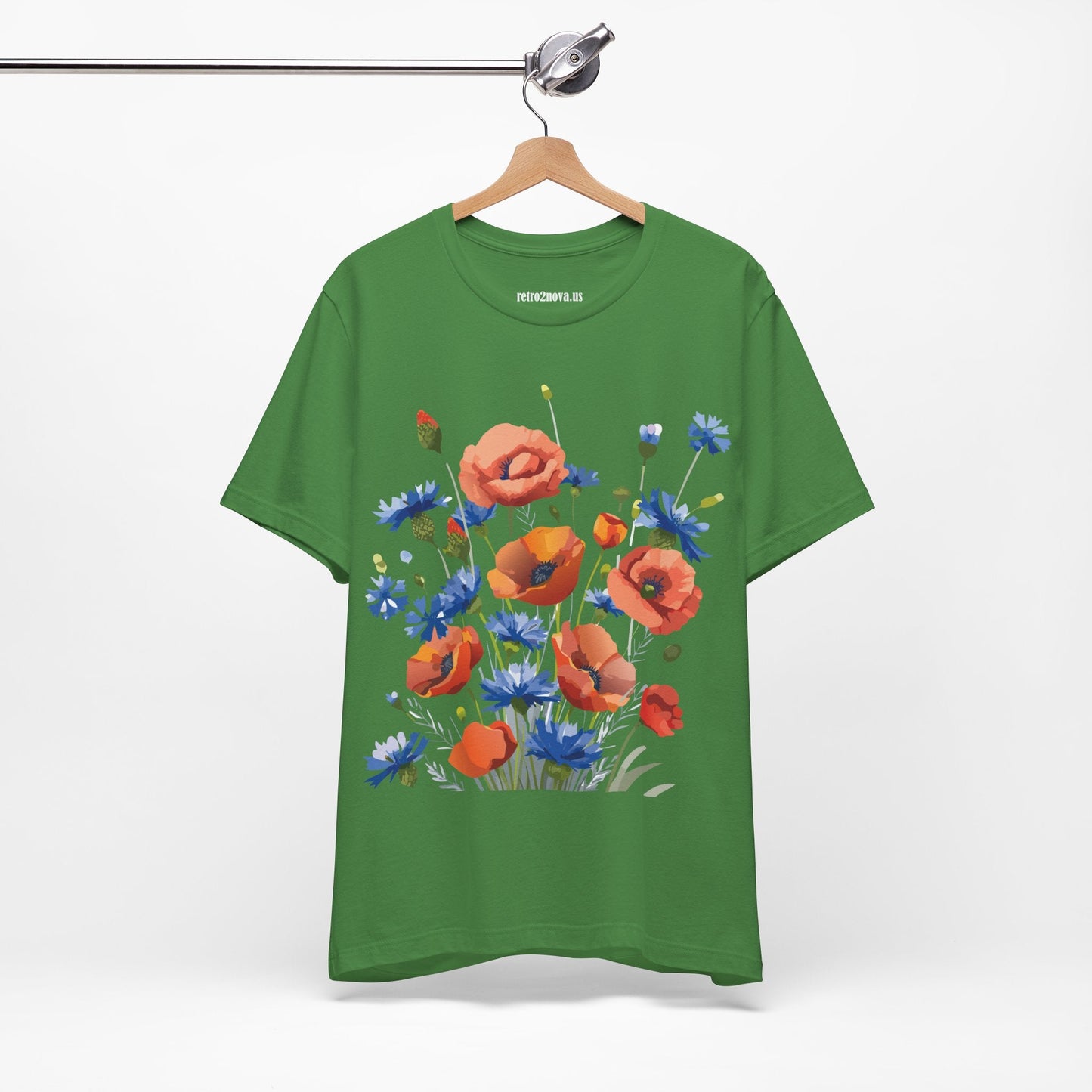 Unisex Floral Shirt Floral Print Tee Lightweight Breathable Fabric Short Sleeve Casual Wear
