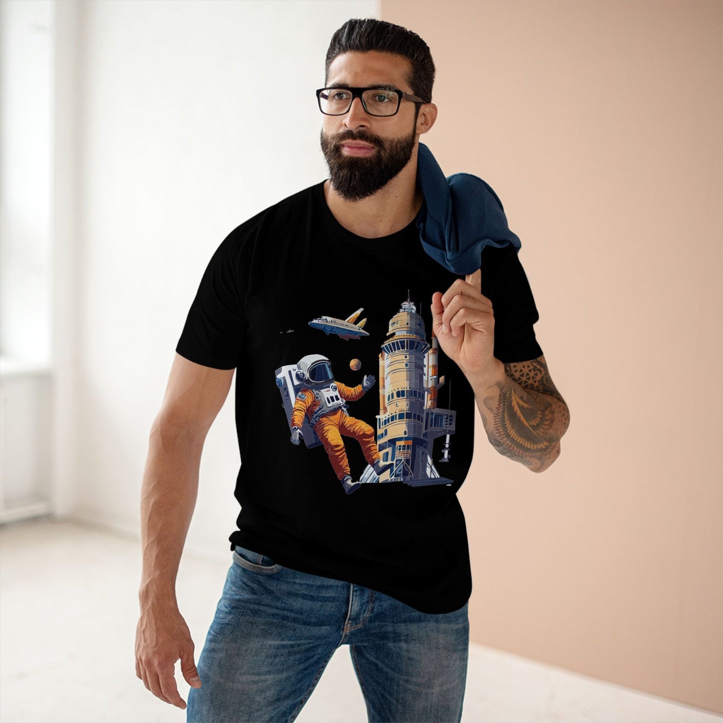 Cosmos Shirt Astronaut Design Unisex Premium Cotton Tee CS 32 Art Collection Original Art Design