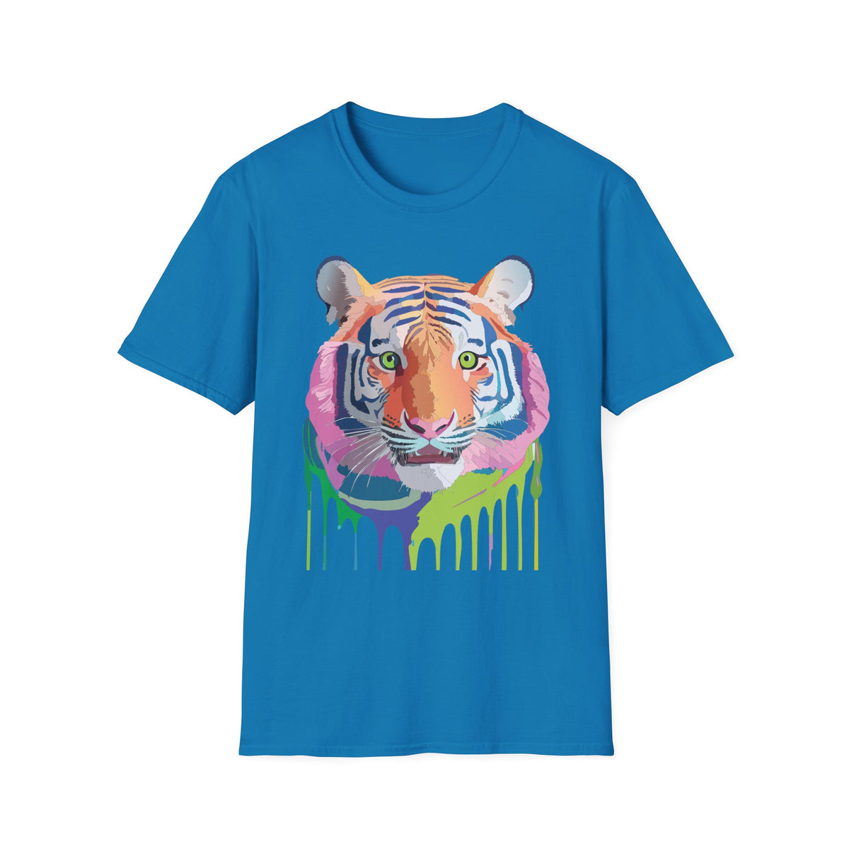 Colorful Drip Tiger T-Shirt | Vibrant Painted Tiger Tee