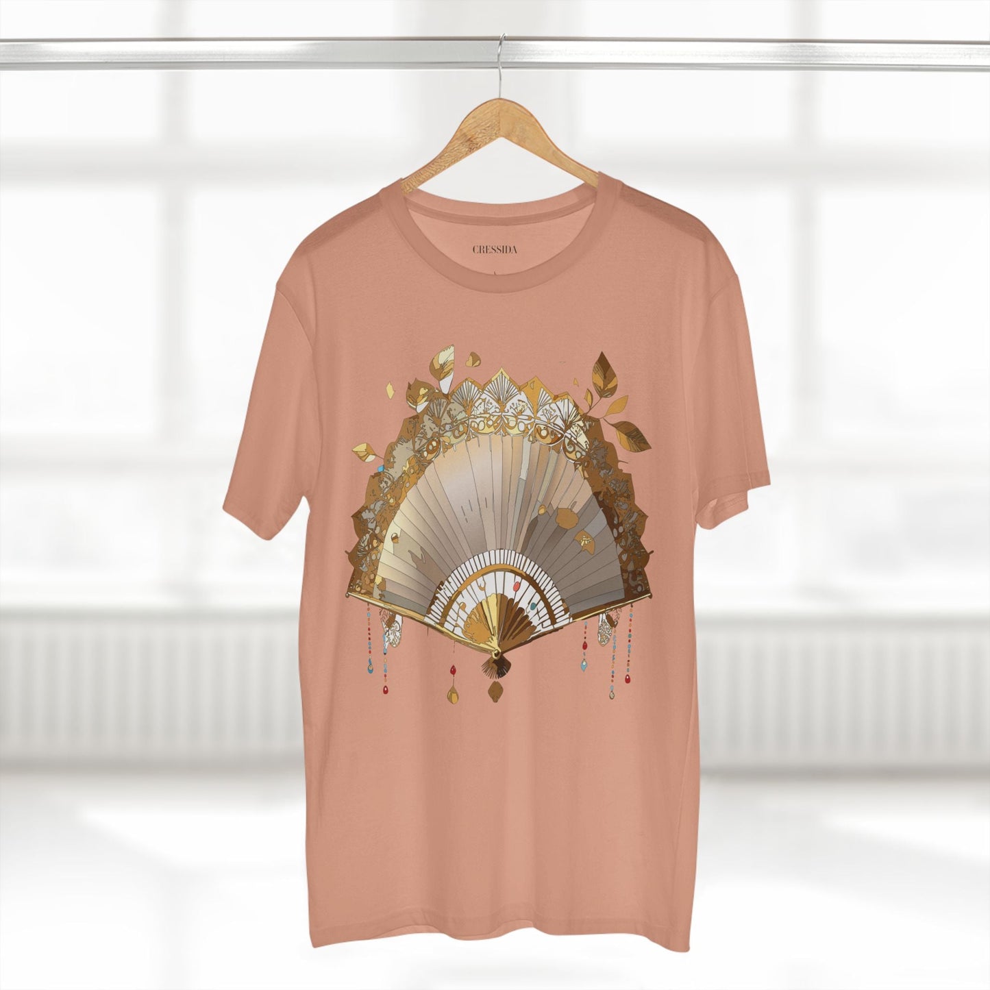 Antique Fan Graphic Design T-Shirt Unisex 100 Cotton Floral Carnival Artwork Tee 12