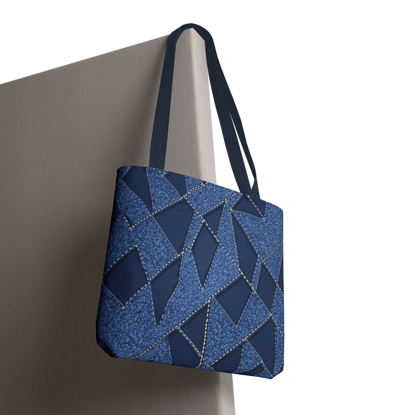 Denim Fabric Imitation Print Unisex Canvas Bag Poly Spun 3 Sizes Tote Bag 103